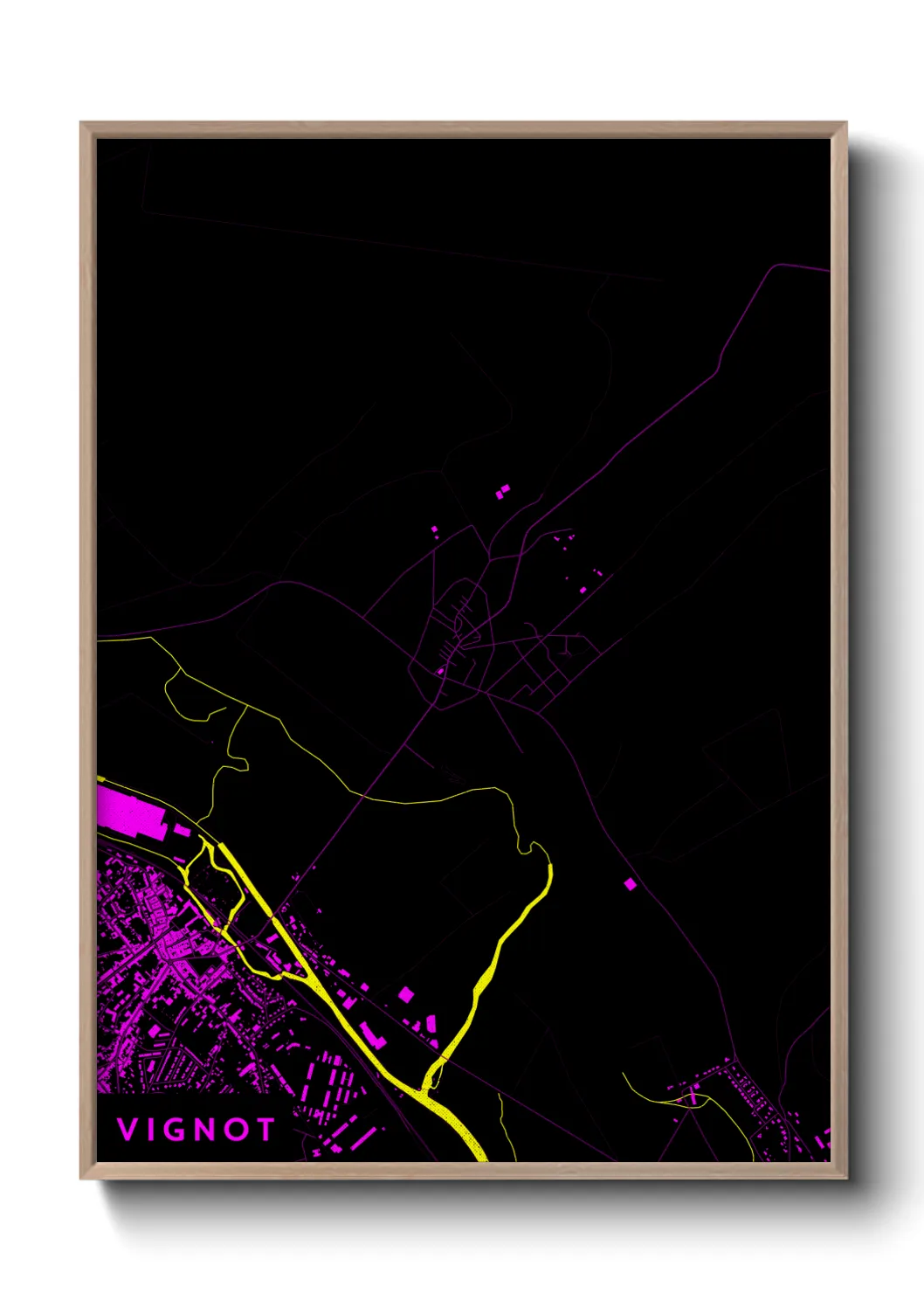 Une affiche de carte sur Vignot