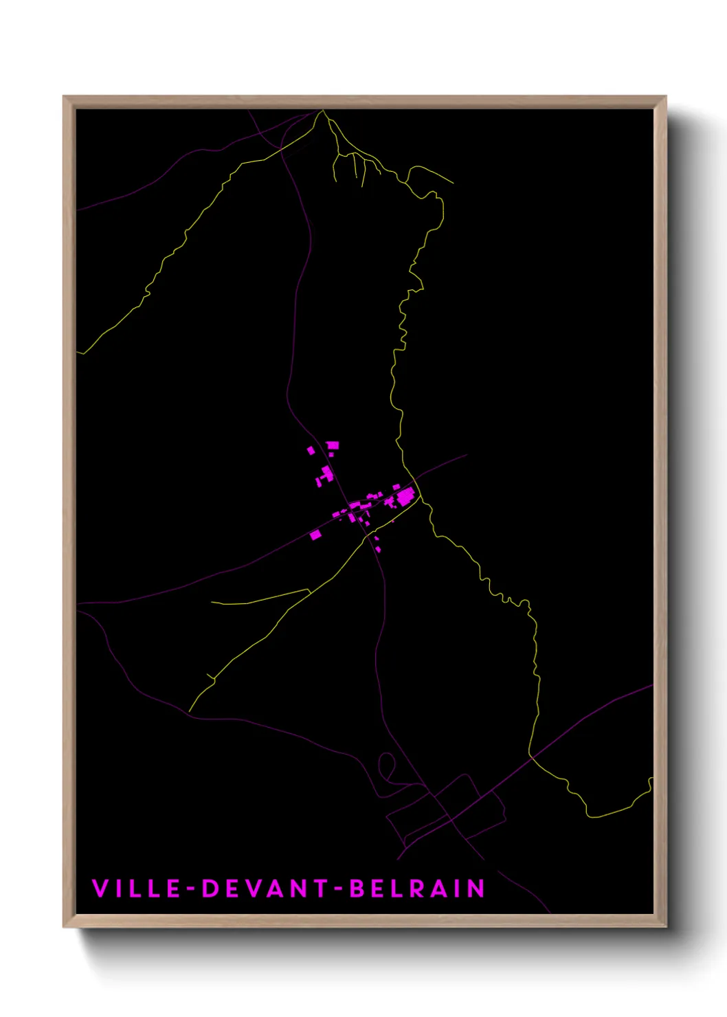 Une affiche de carte sur Ville-devant-Belrain