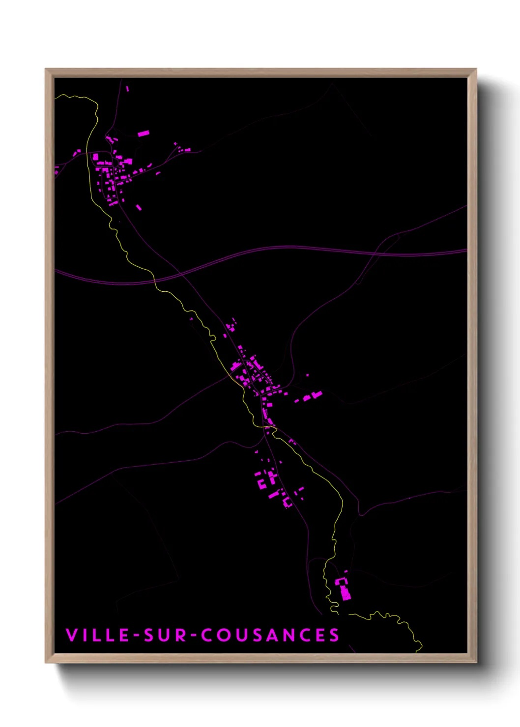Une affiche de carte sur Ville-sur-Cousances