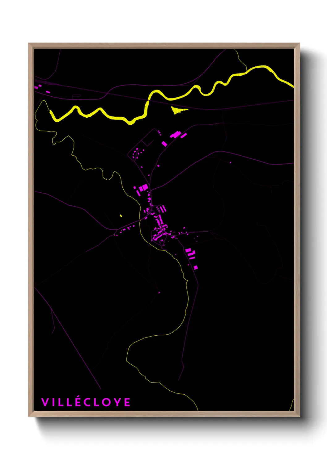 Une affiche de carte sur Villécloye