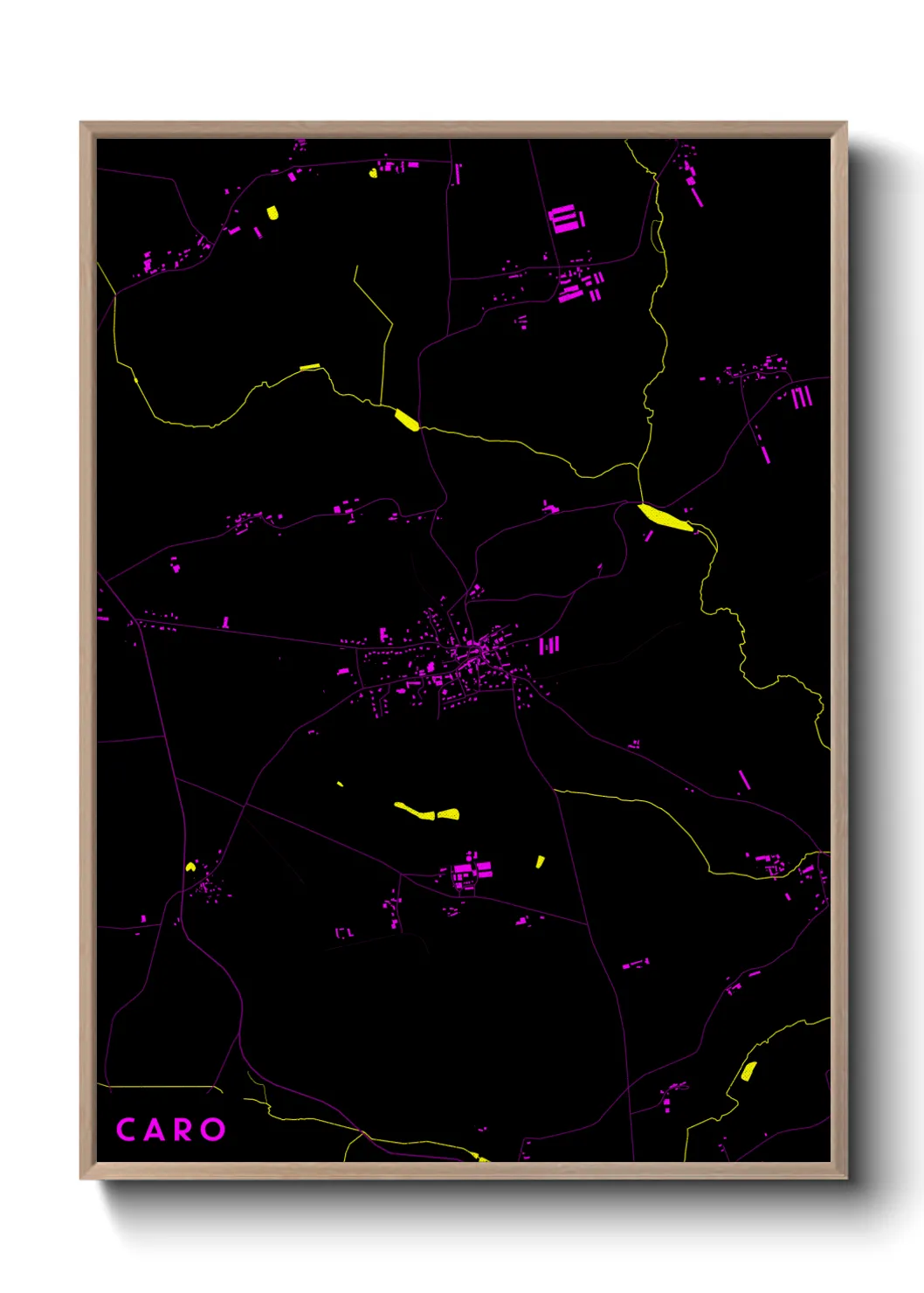 Une affiche de carte sur Caro