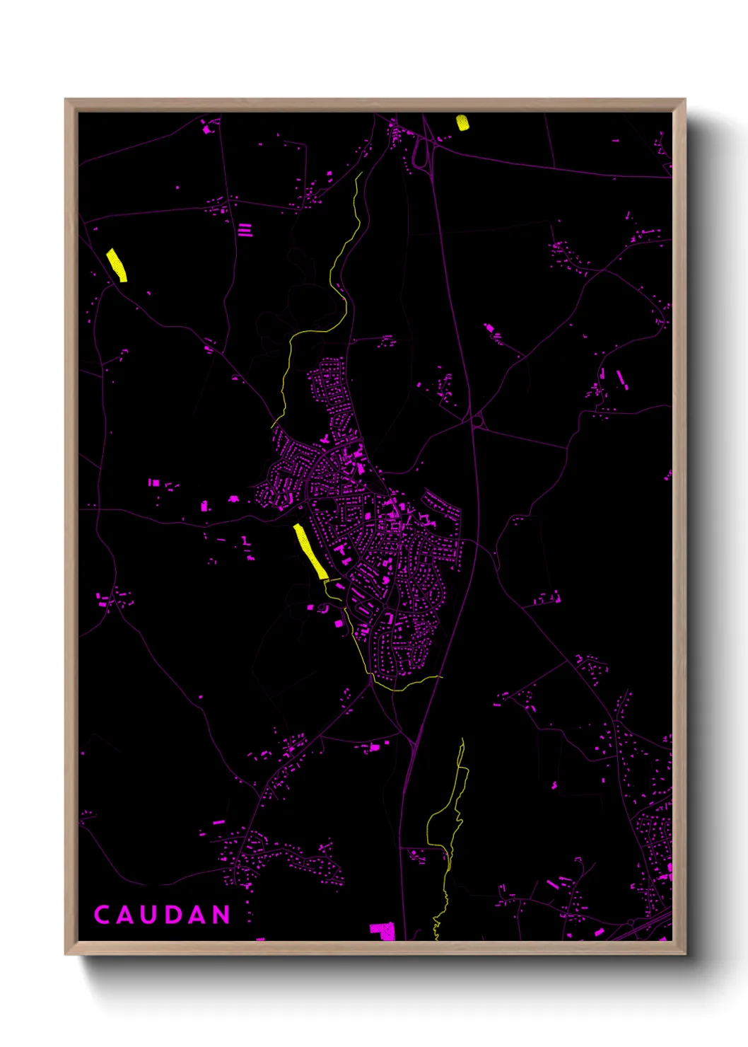 Une affiche de carte sur Caudan