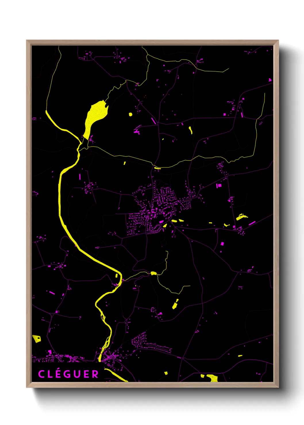 Une affiche de carte sur Cléguer