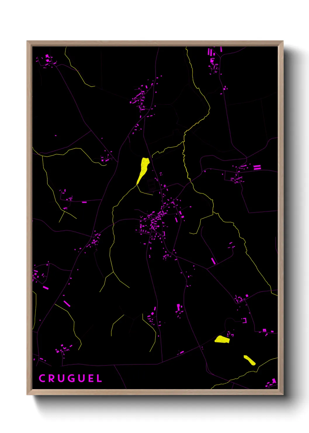 Une affiche de carte sur Cruguel