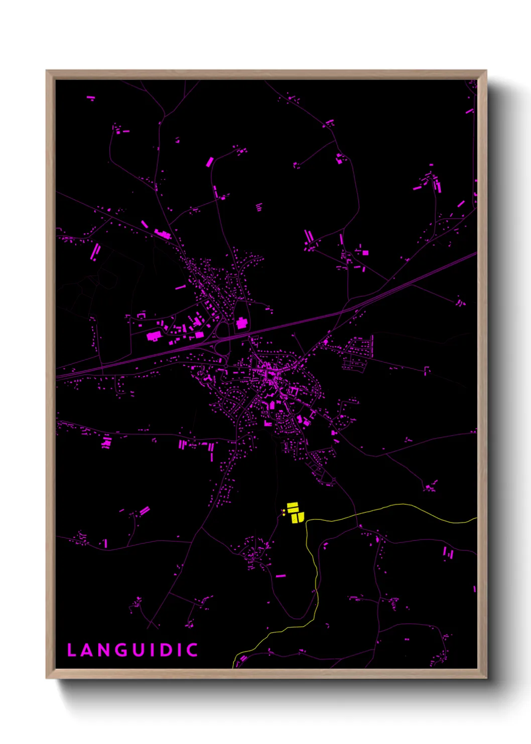 Une affiche de carte sur Languidic