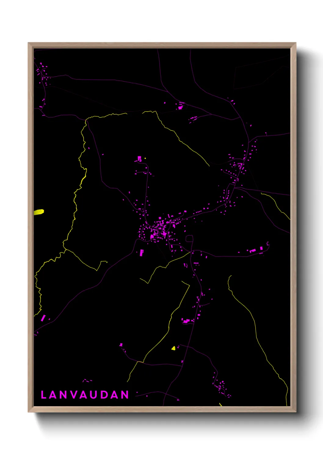 Une affiche de carte sur Lanvaudan