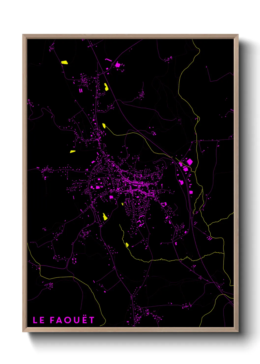Une affiche de carte sur Le Faouët
