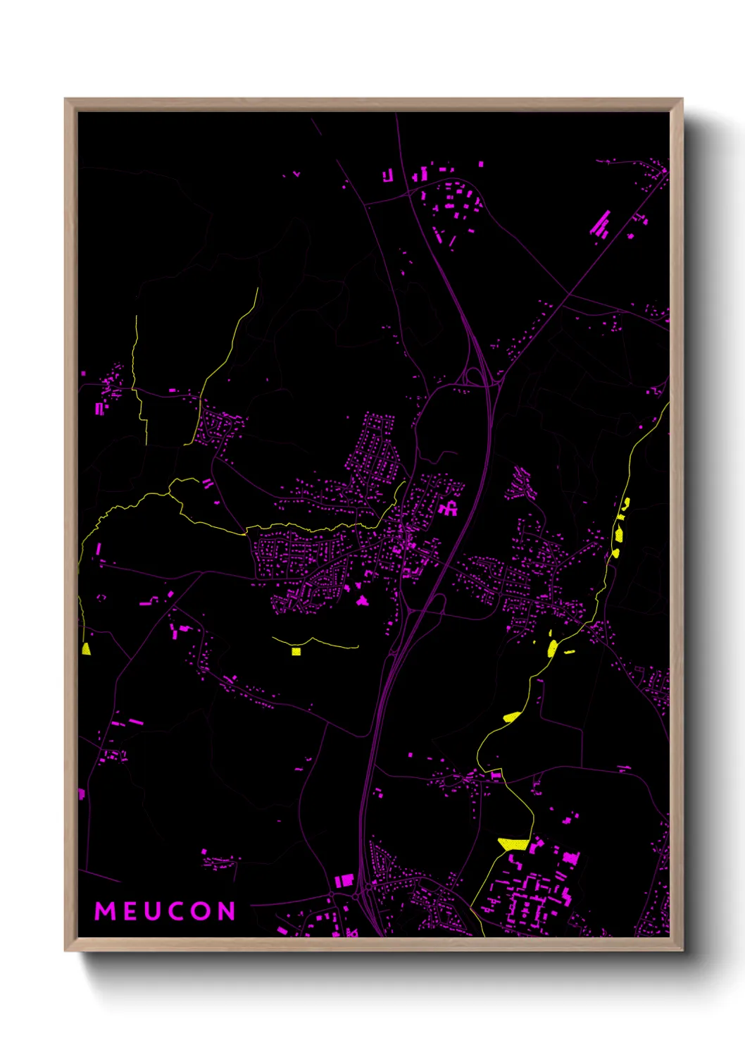 Une affiche de carte sur Meucon