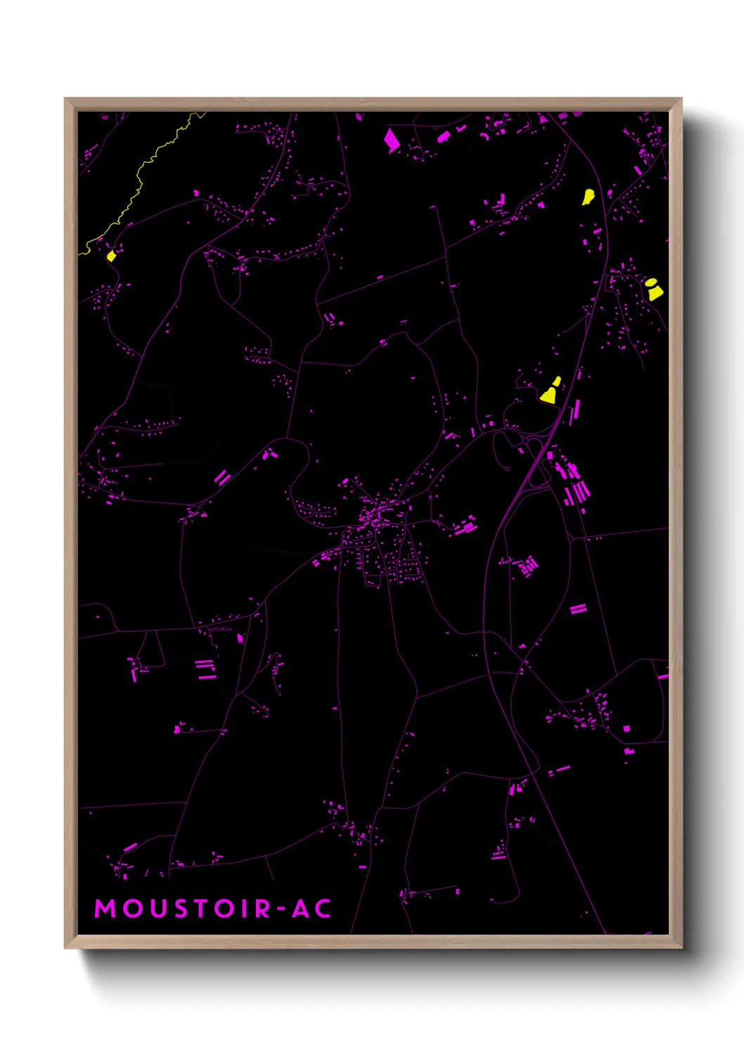 Une affiche de carte sur Moustoir-Ac