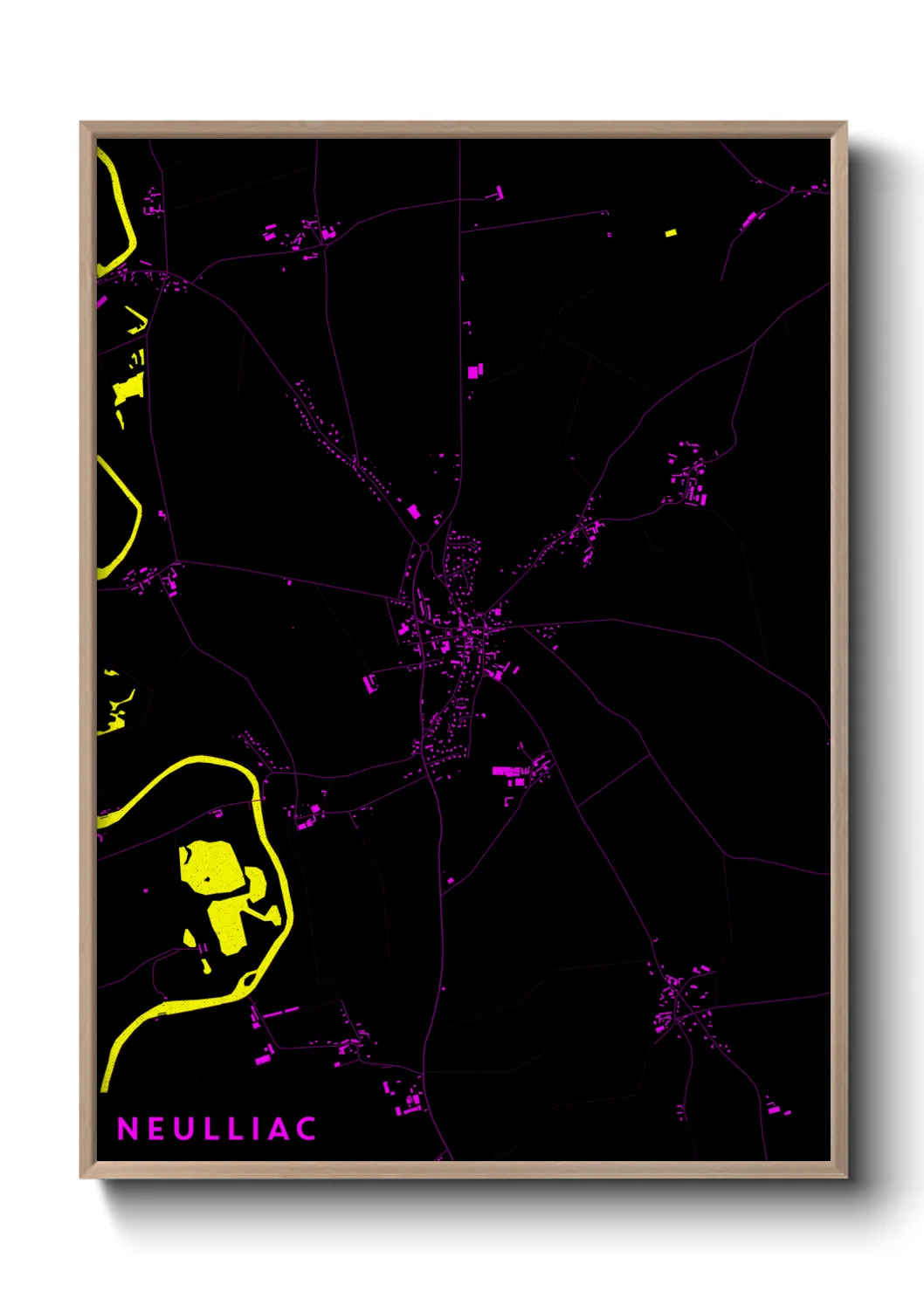Une affiche de carte sur Neulliac