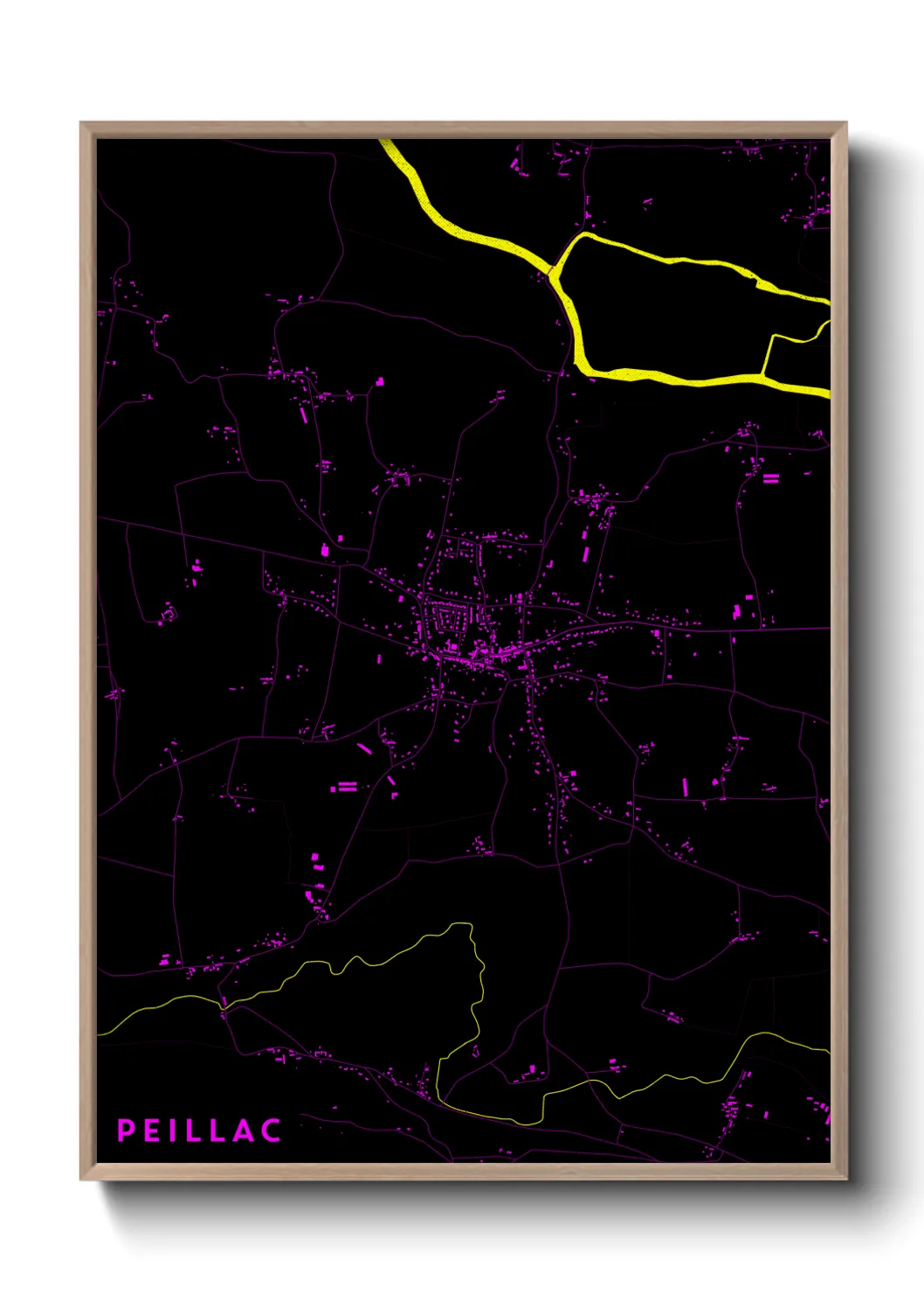 Une affiche de carte sur Peillac