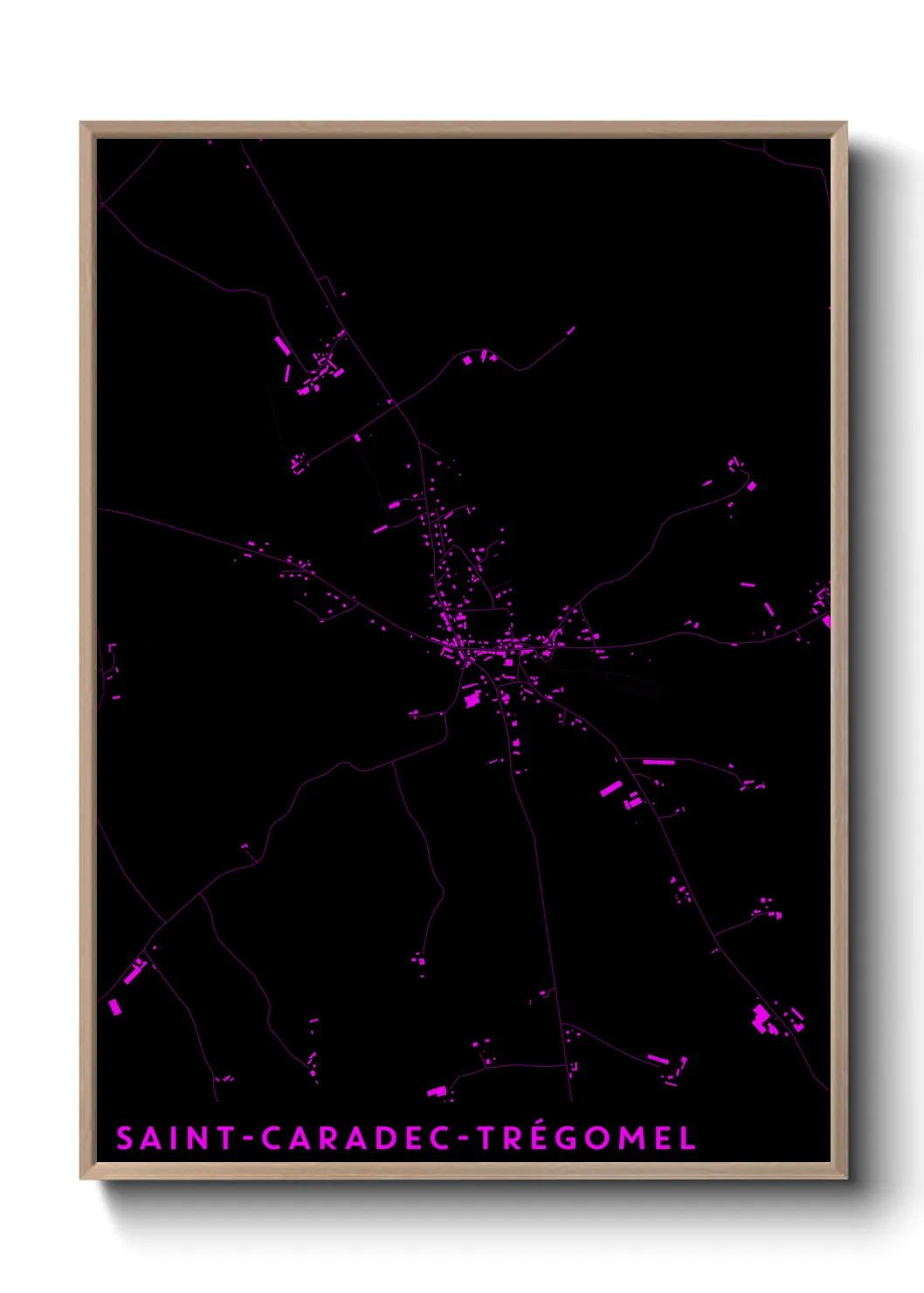 Une affiche de carte sur Saint-Caradec-Trégomel