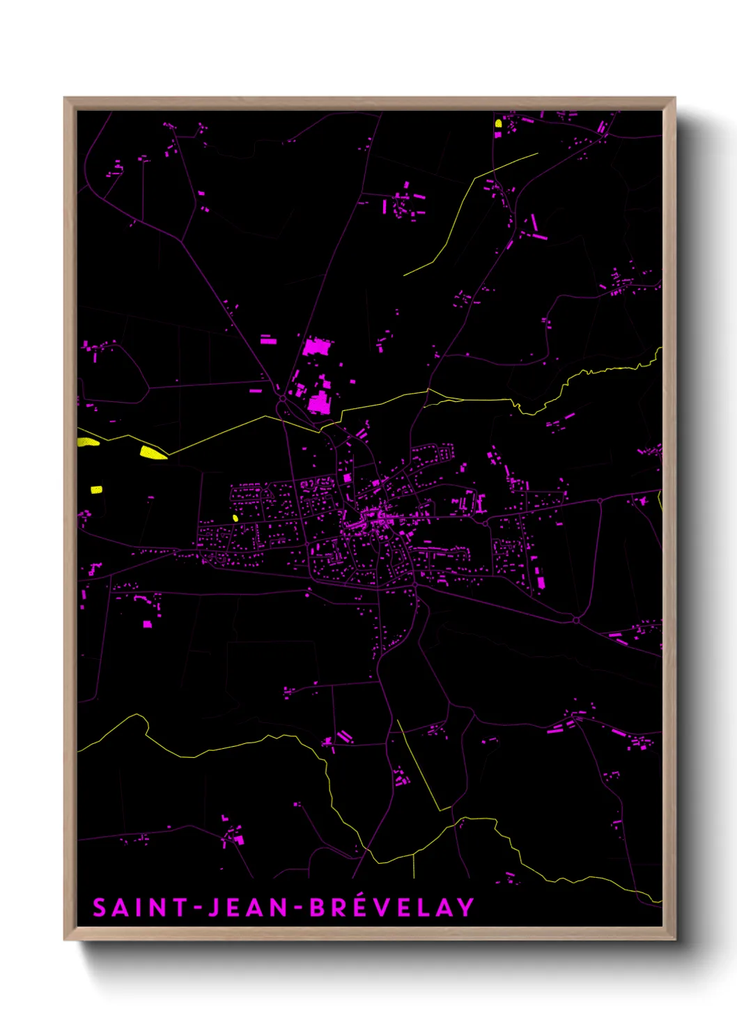 Une affiche de carte sur Saint-Jean-Brévelay