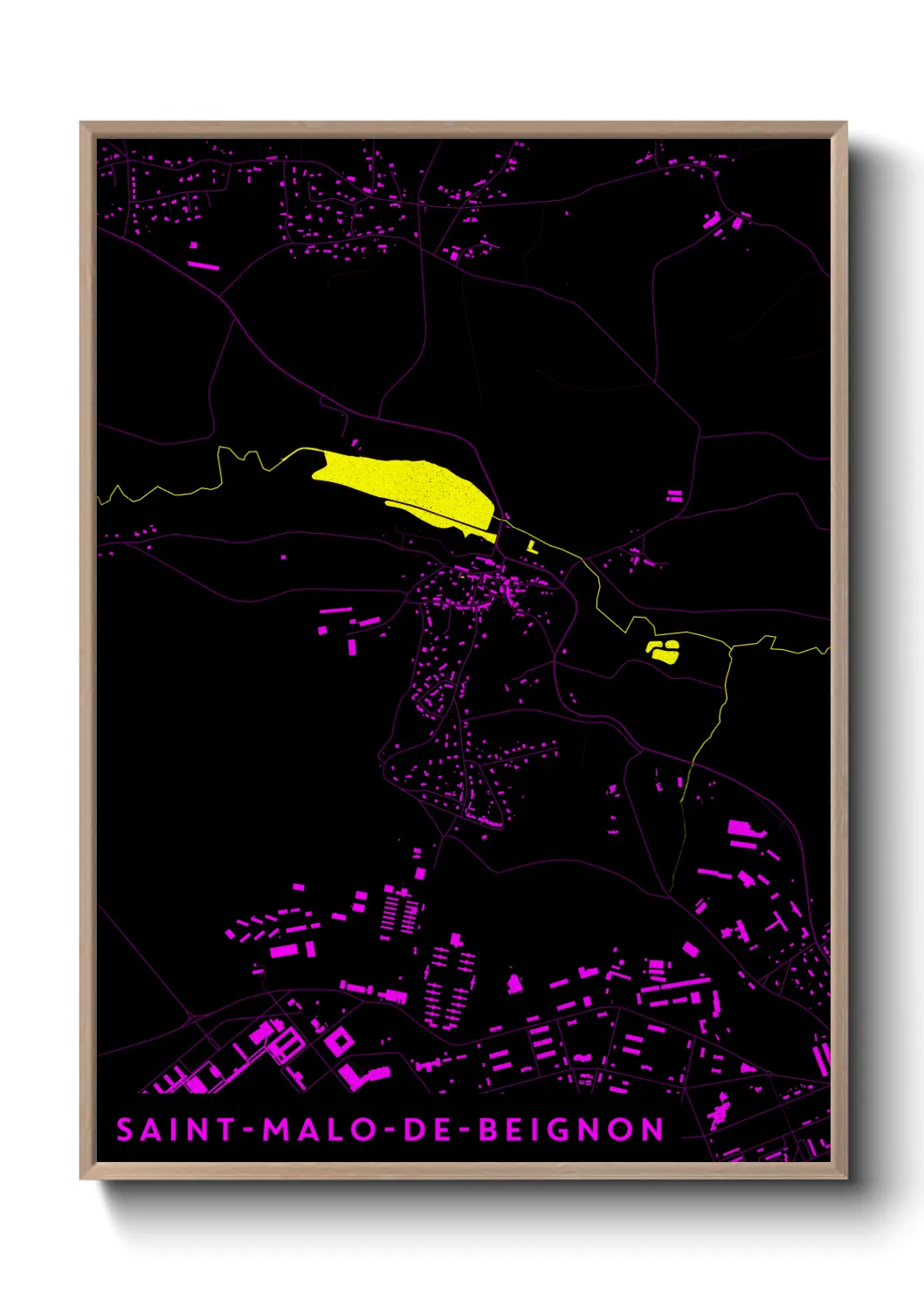 Une affiche de carte sur Saint-Malo-de-Beignon
