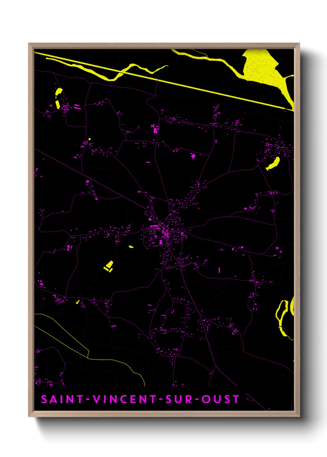 Une affiche de carte sur Saint-Vincent-sur-Oust
