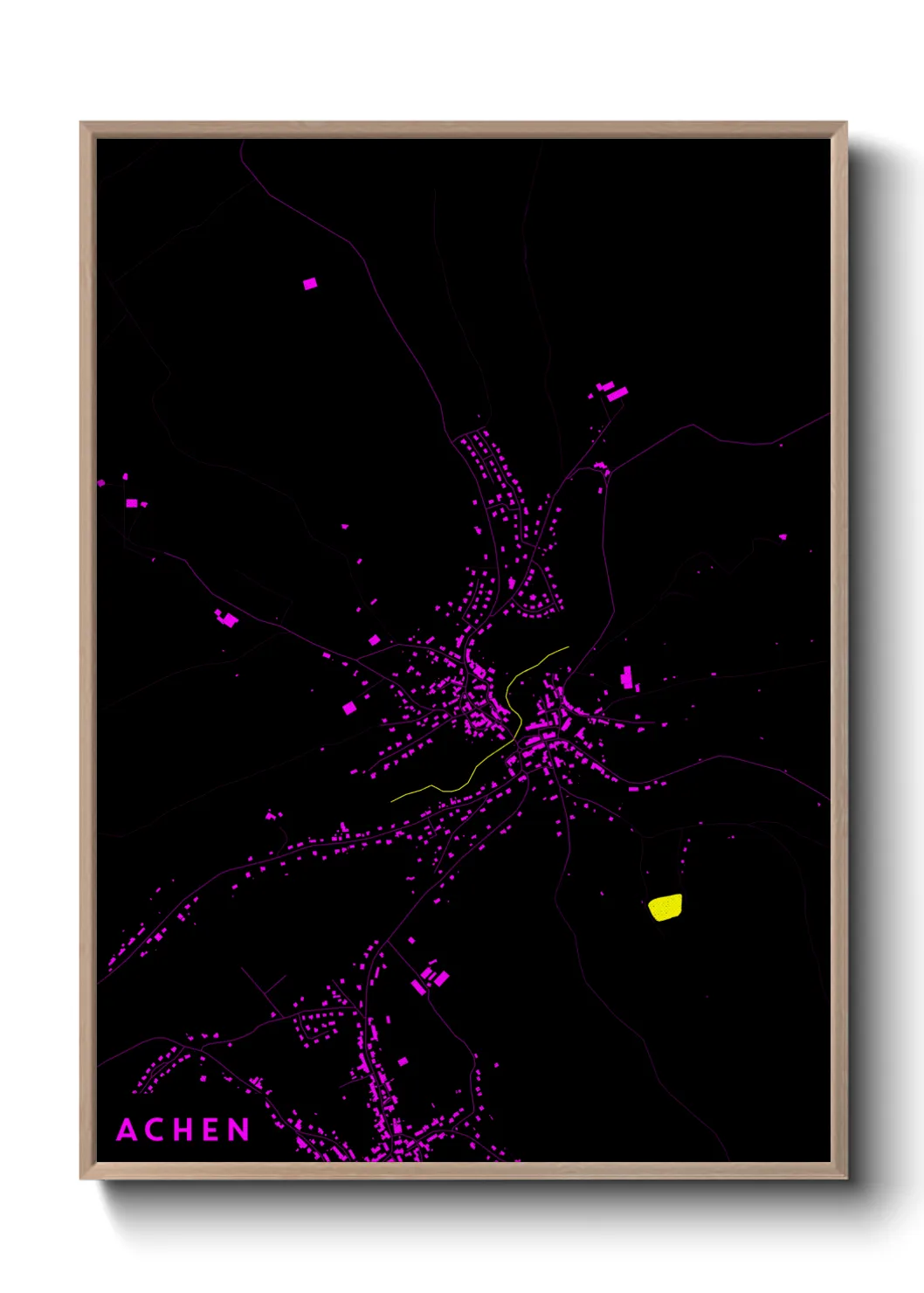 Une affiche de carte sur Achen