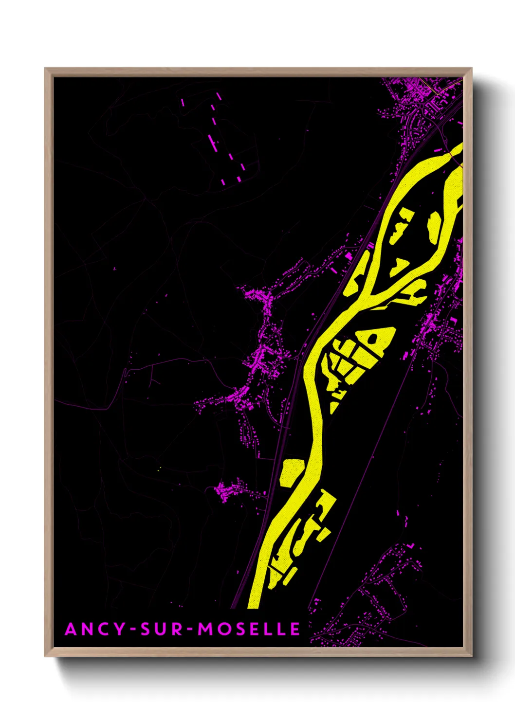 Une affiche de carte sur Ancy-sur-Moselle