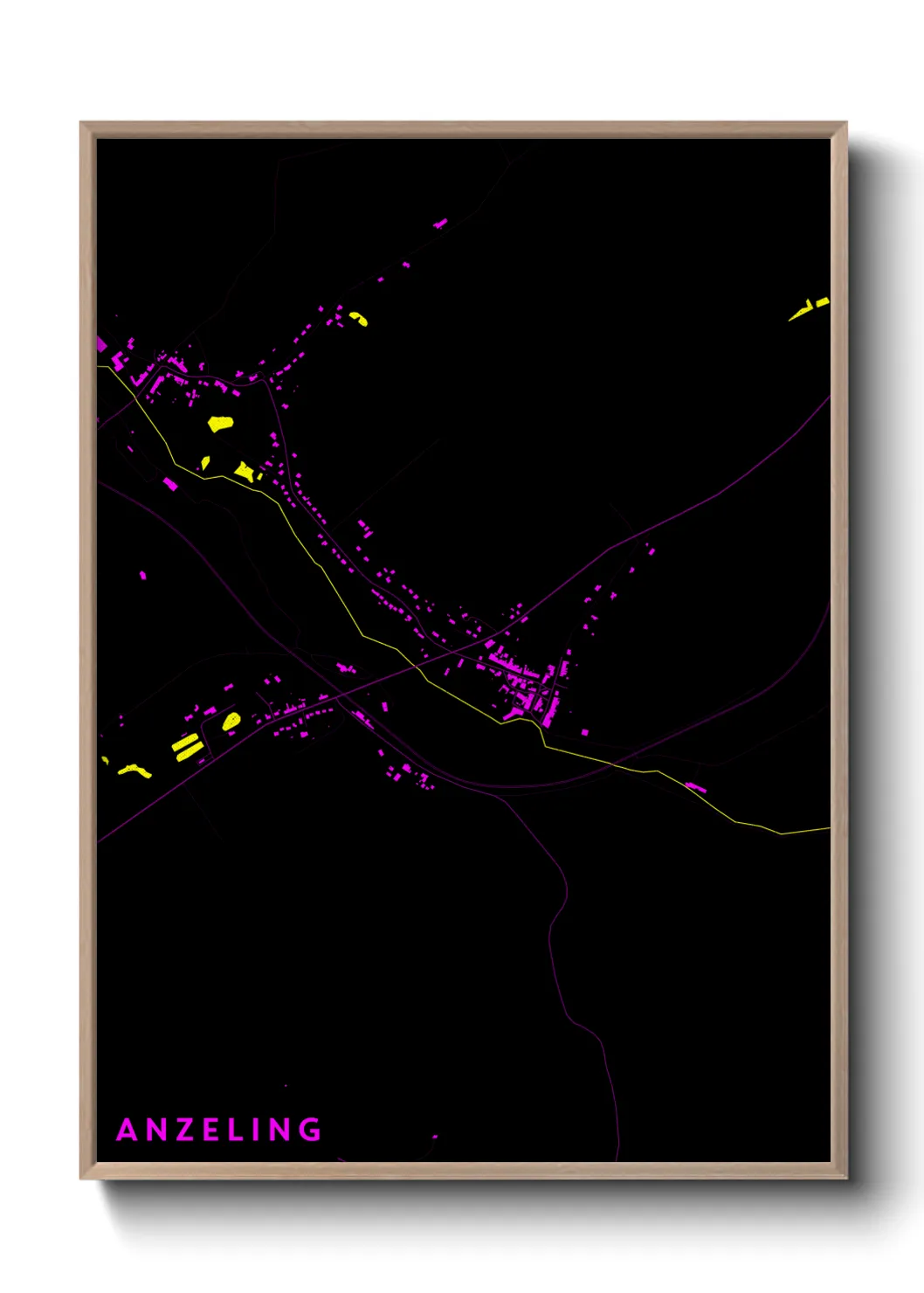 Une affiche de carte sur Anzeling