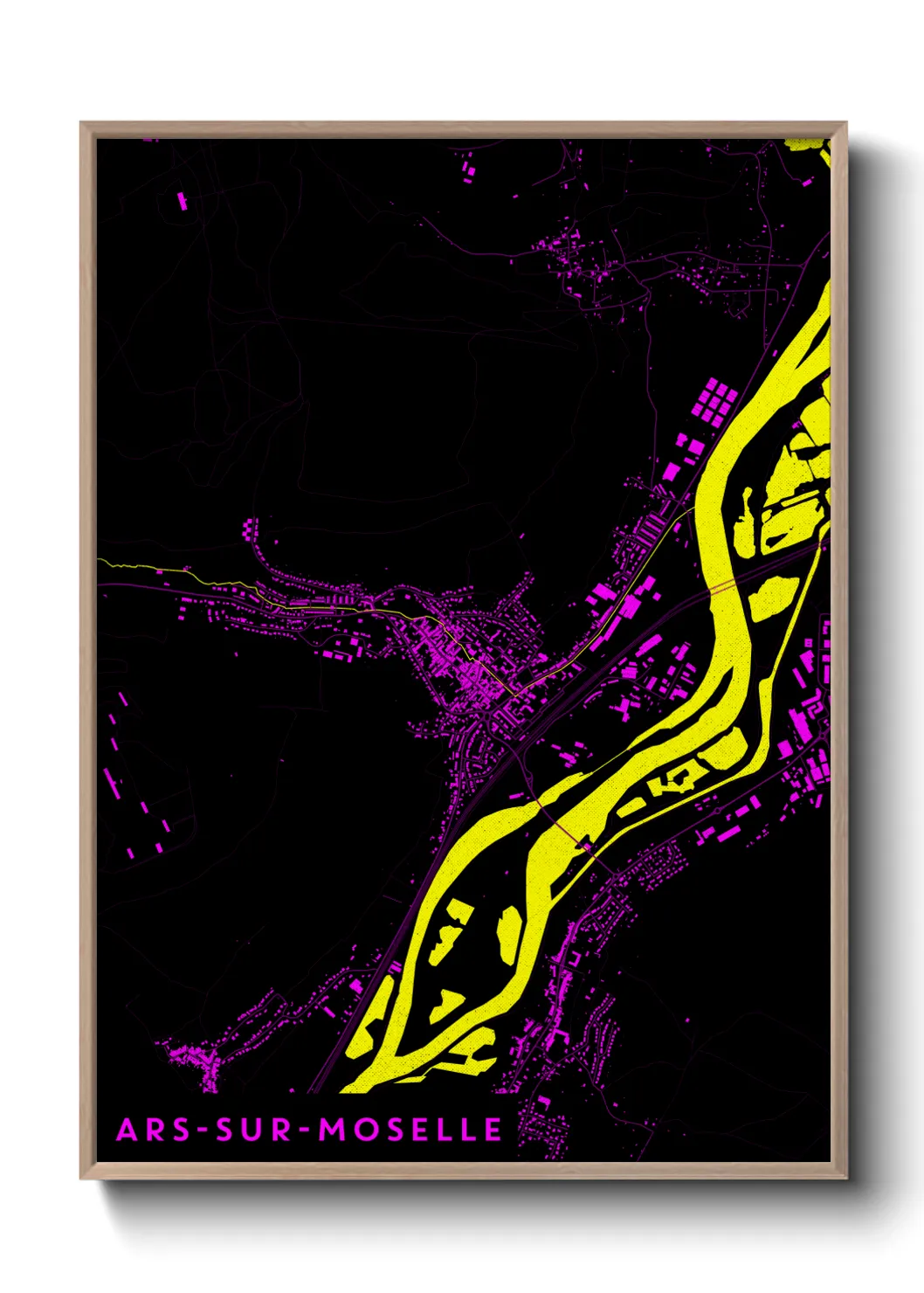 Une affiche de carte sur Ars-sur-Moselle
