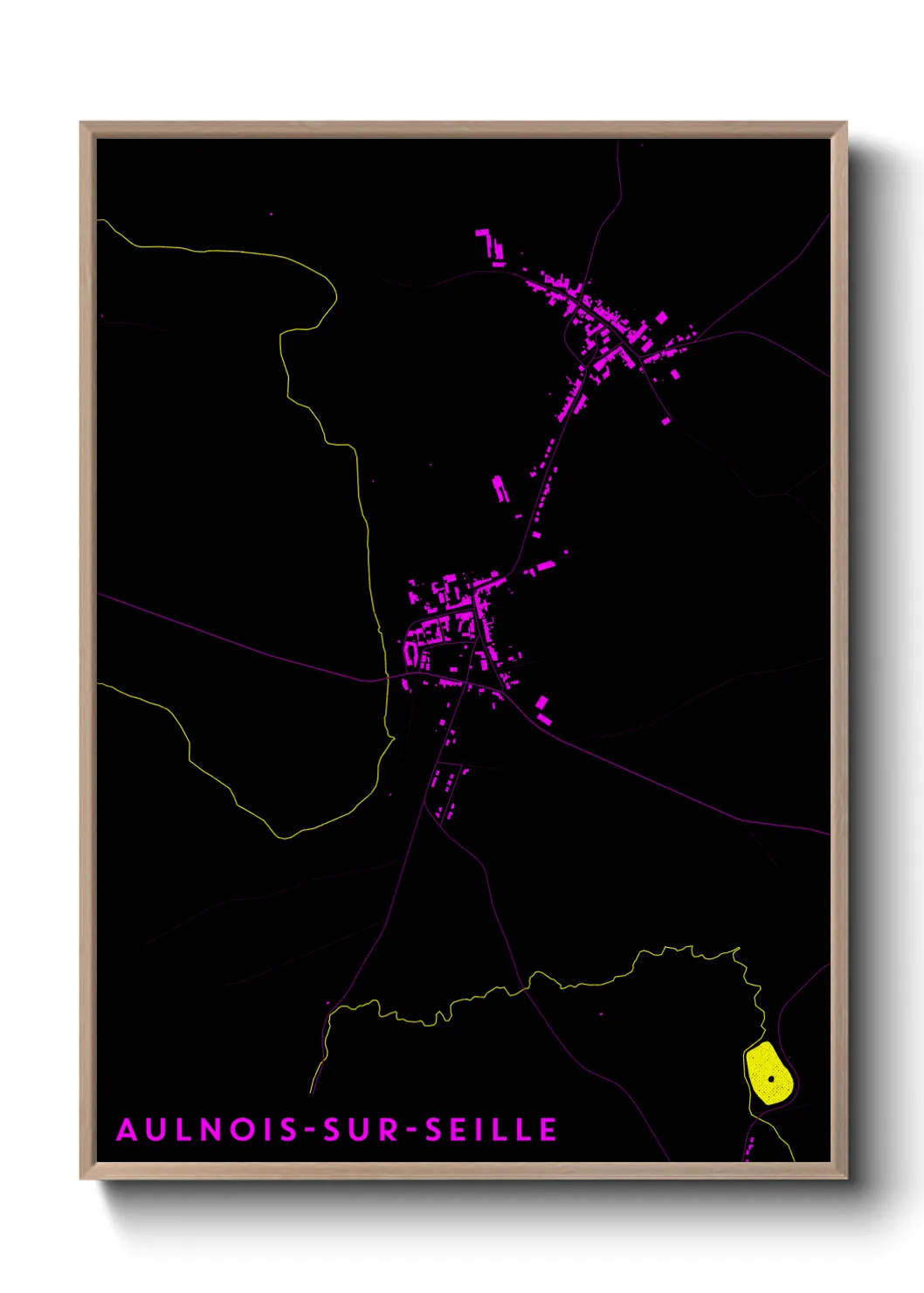 Un poster carteAulnois-sur-Seille