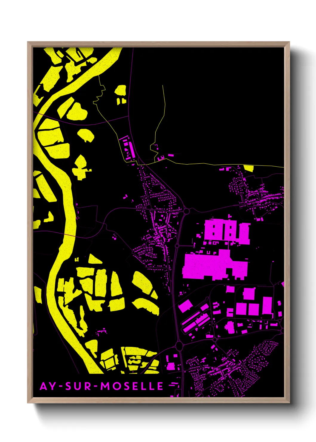 Une affiche de carte sur Ay-sur-Moselle