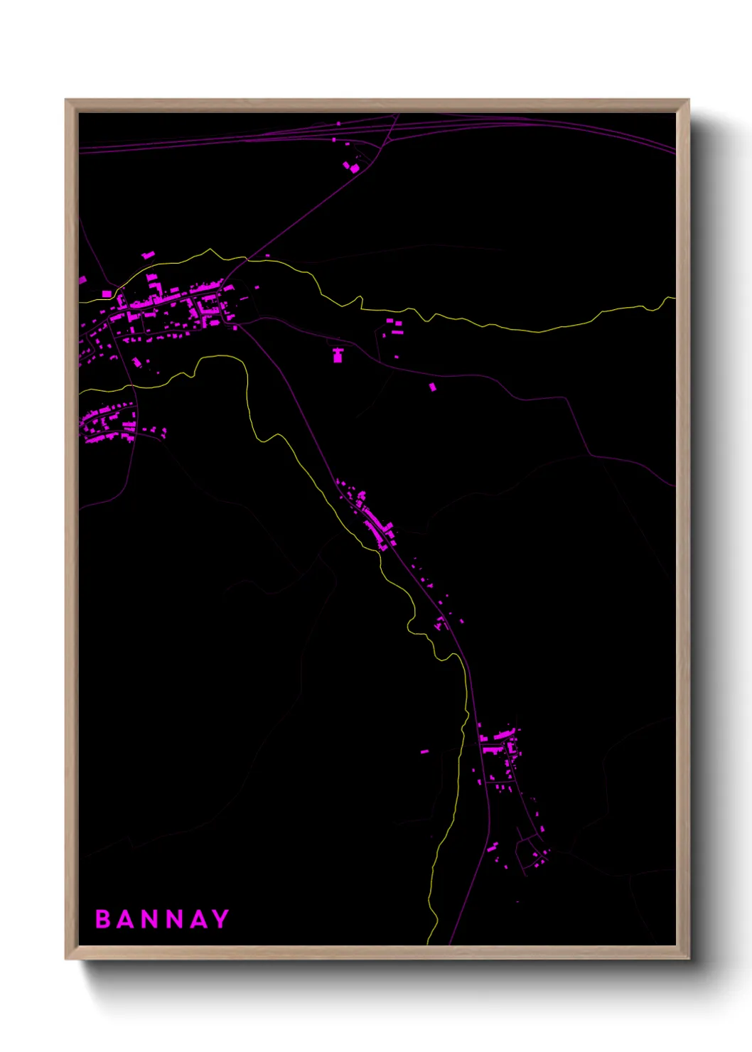 Une affiche de carte sur Bannay