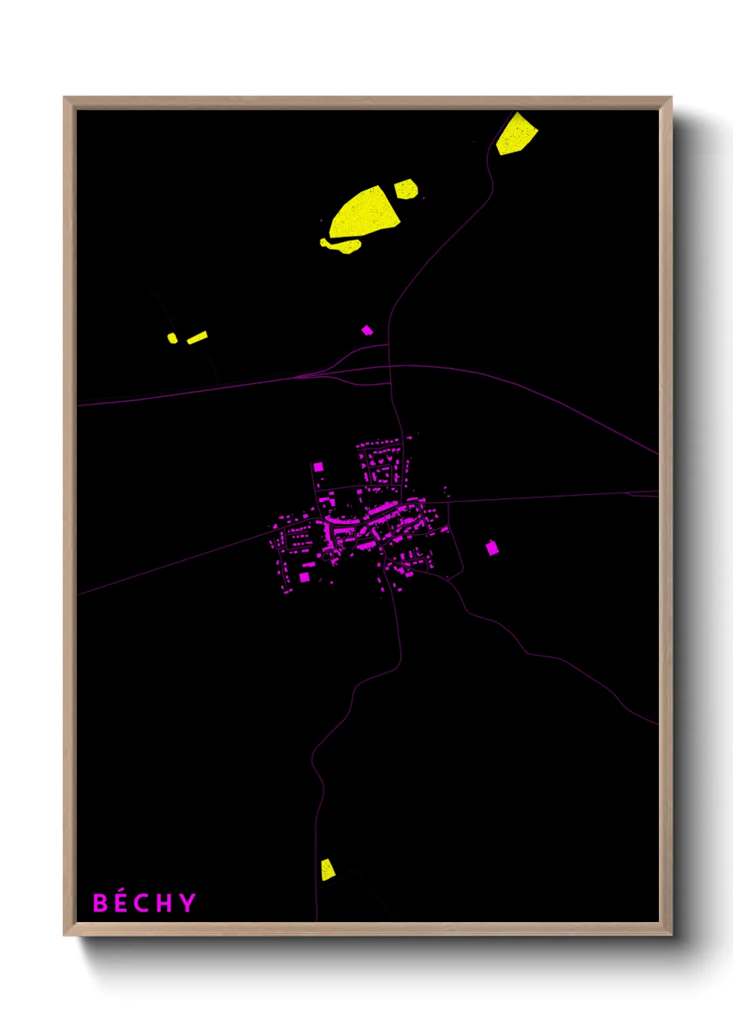 Une affiche de carte sur Béchy