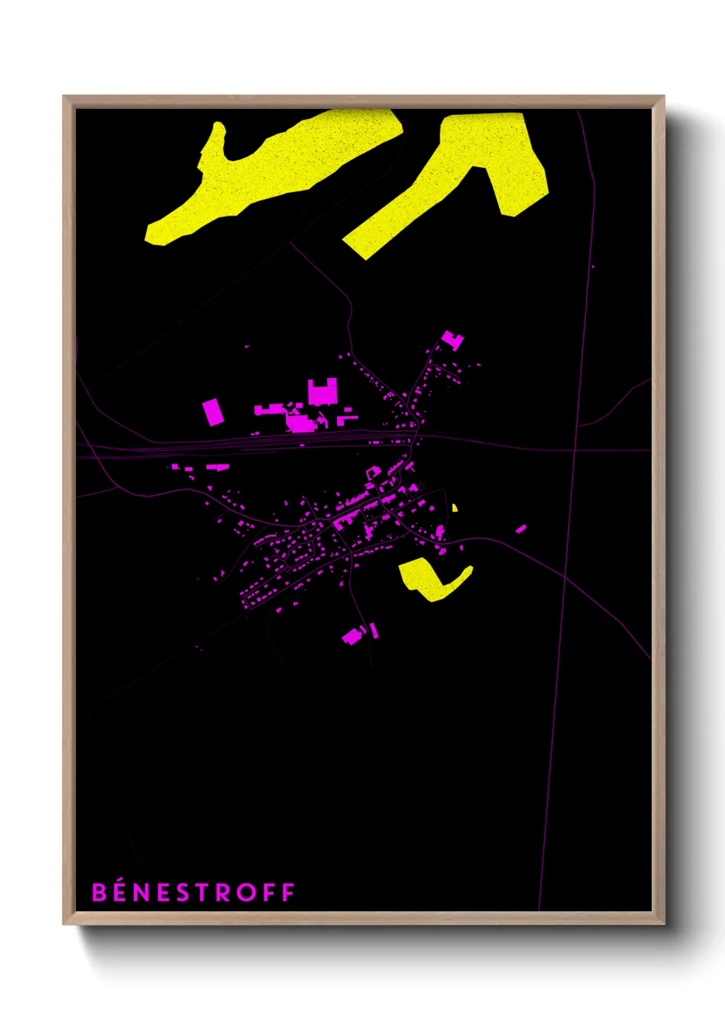 Une affiche de carte sur Bénestroff