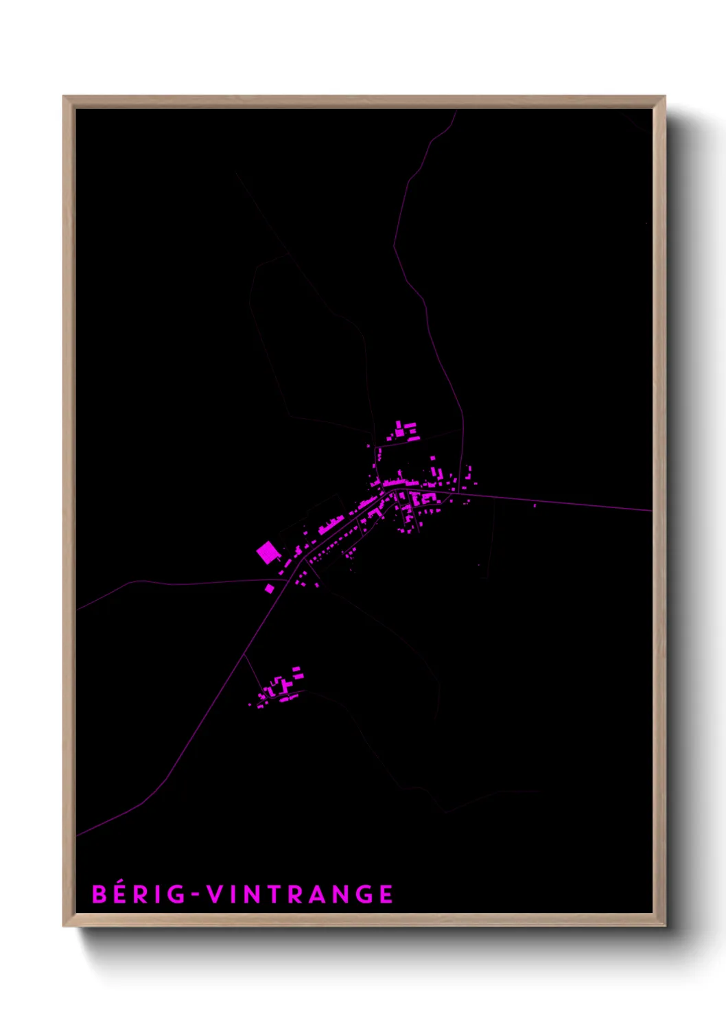 Une affiche de carte sur Bérig-Vintrange