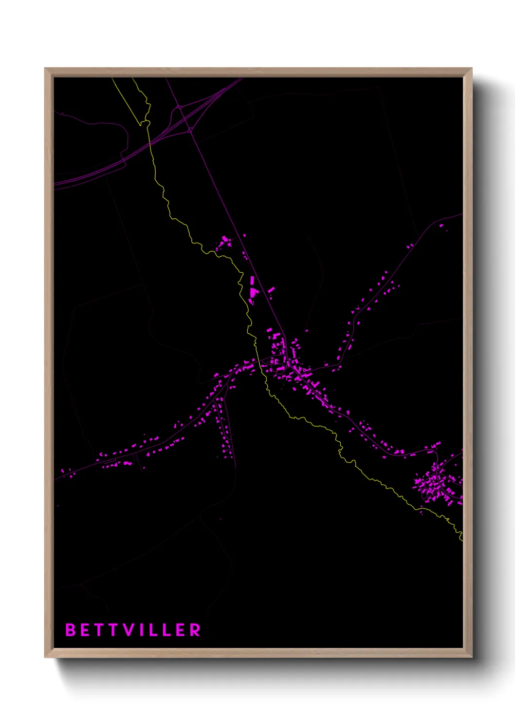 Une affiche de carte sur Bettviller