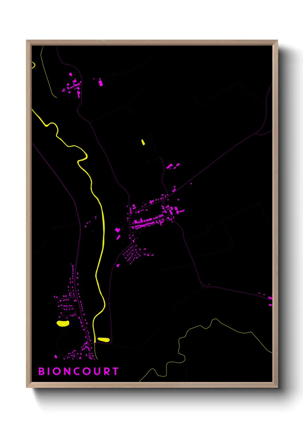 Une affiche de carte sur Bioncourt
