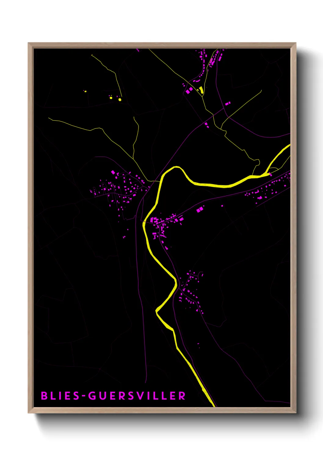 Une affiche de carte sur Blies-Guersviller