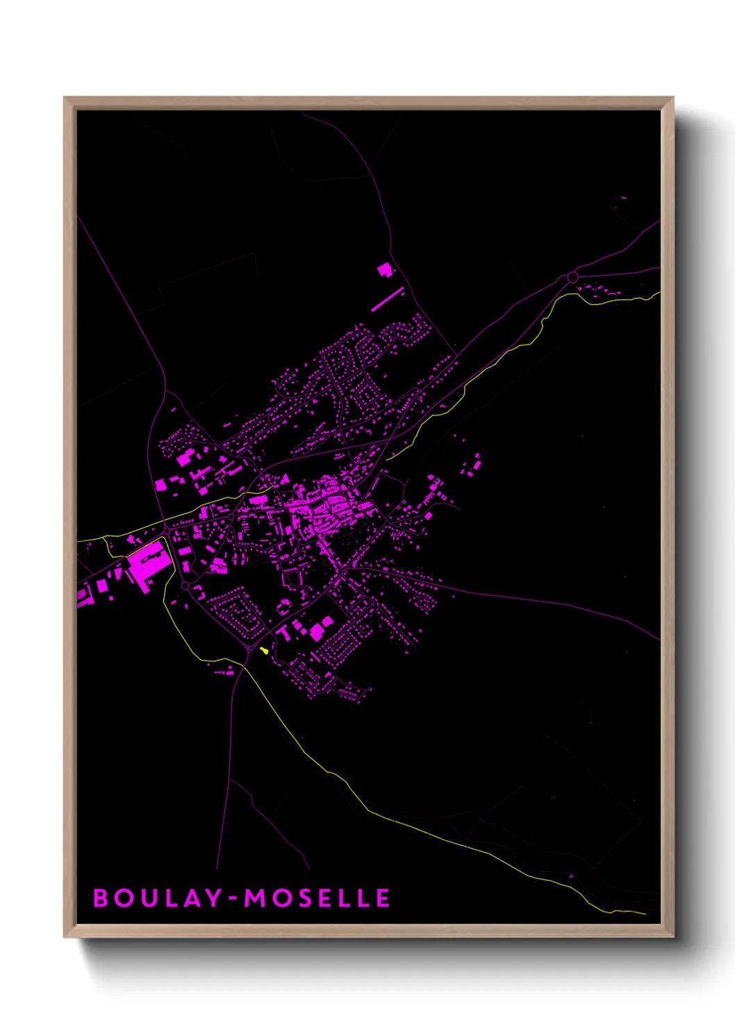 Une affiche de carte sur Boulay-Moselle