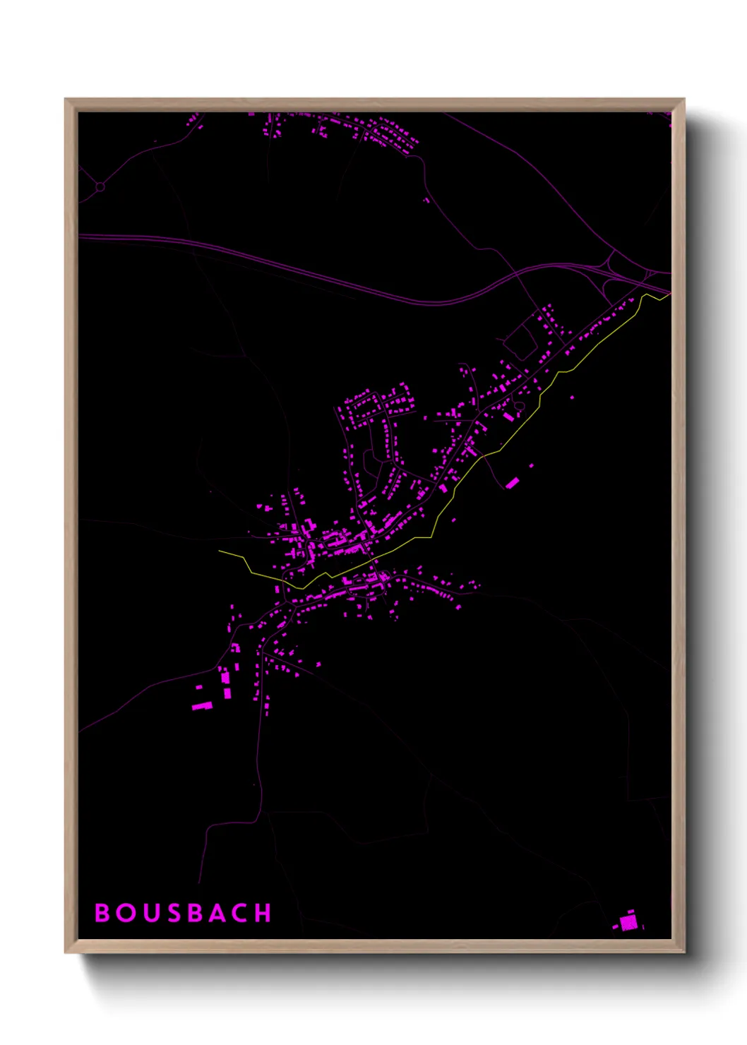Une affiche de carte sur Bousbach
