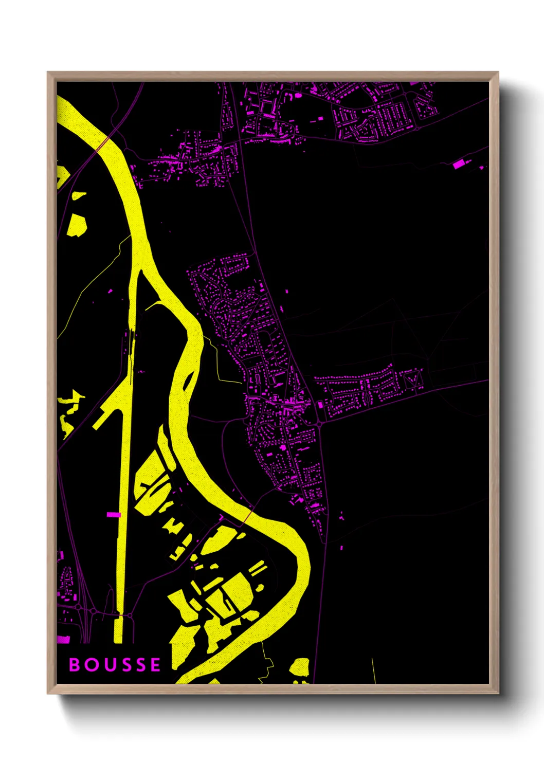Une affiche de carte sur Bousse