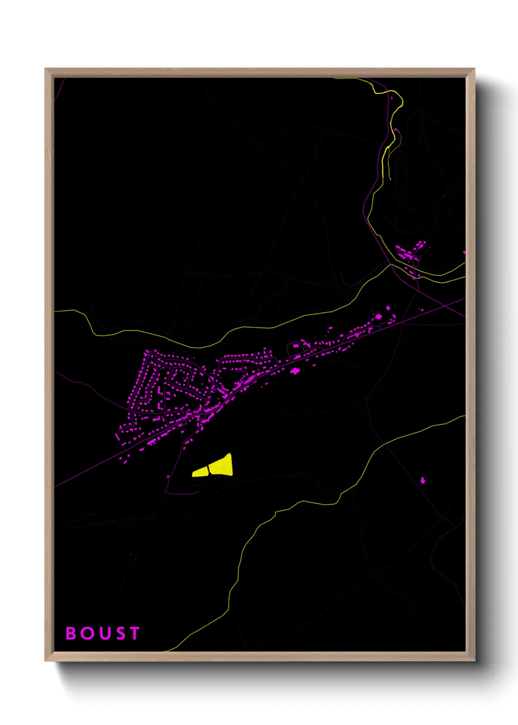 Une affiche de carte sur Boust