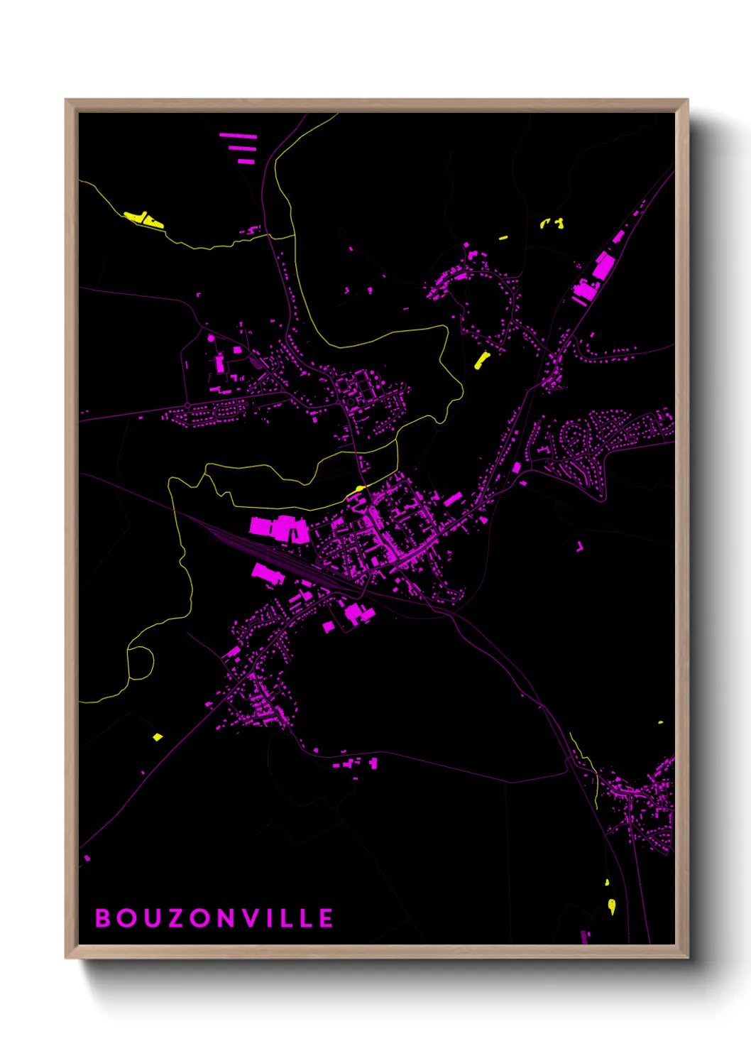 Une affiche de carte sur Bouzonville