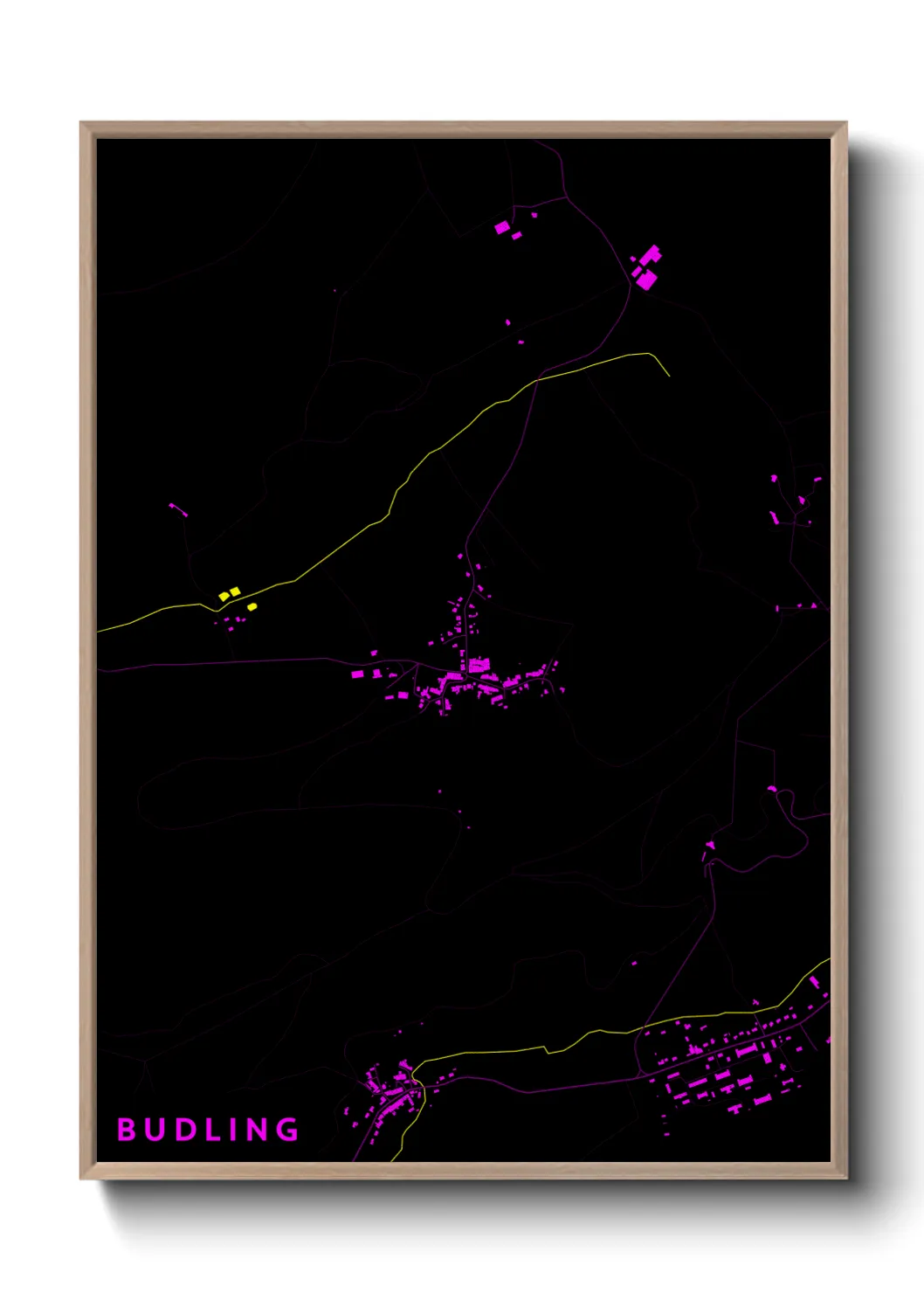 Une affiche de carte sur Budling
