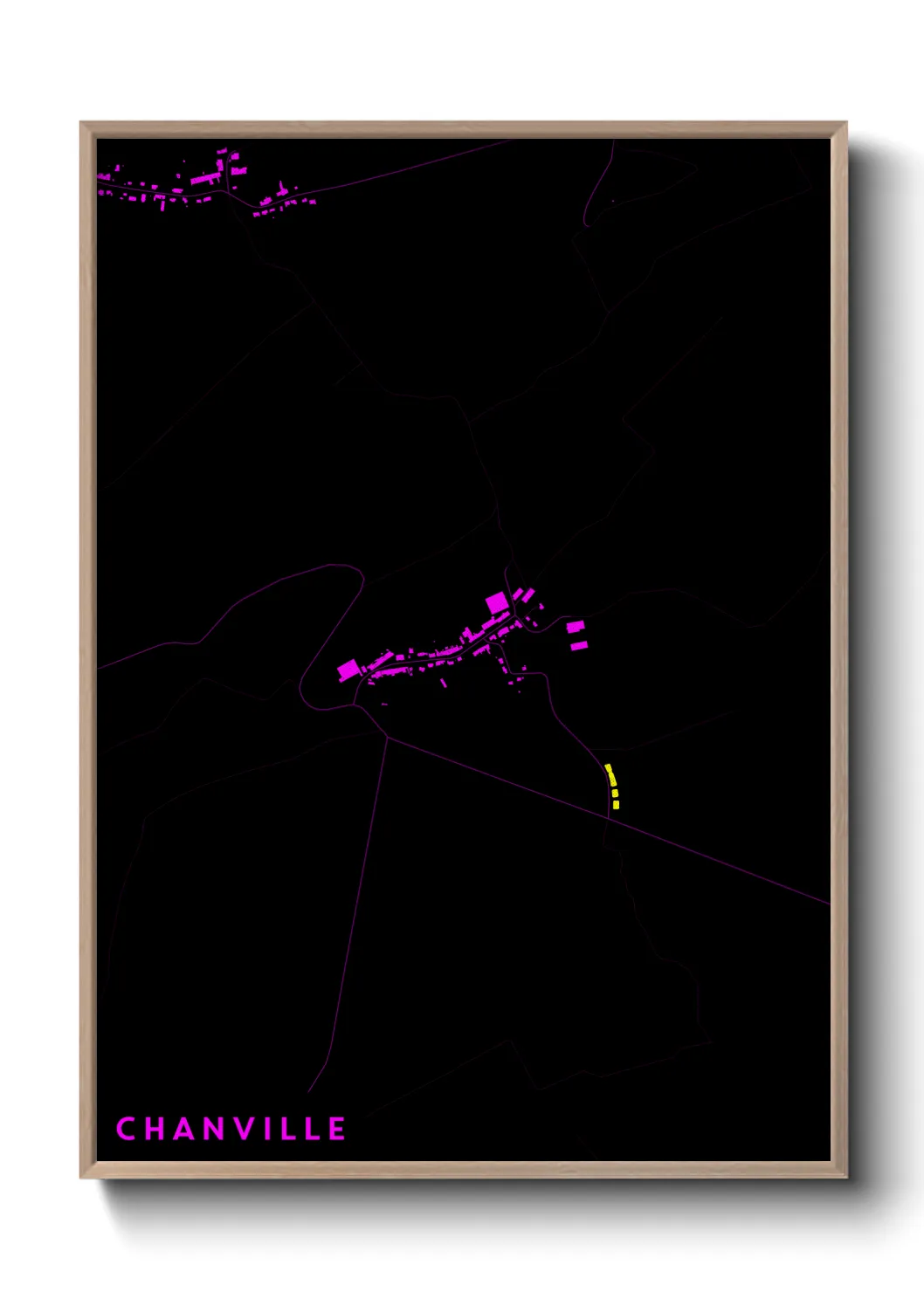Une affiche de carte sur Chanville