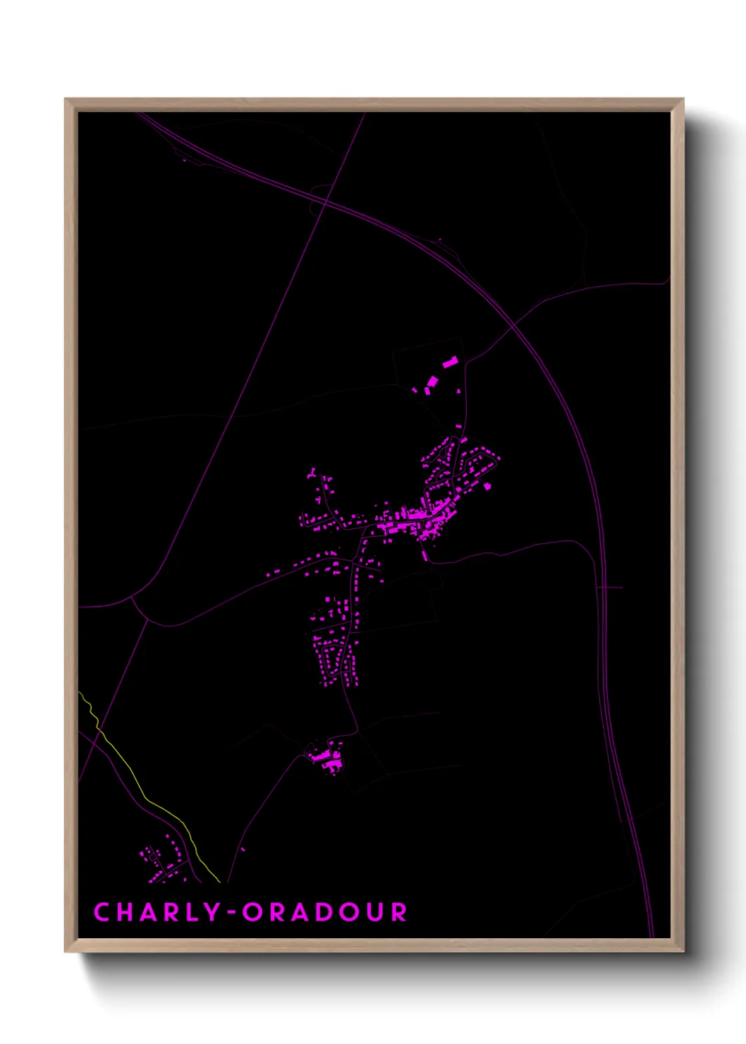 Une affiche de carte sur Charly-Oradour