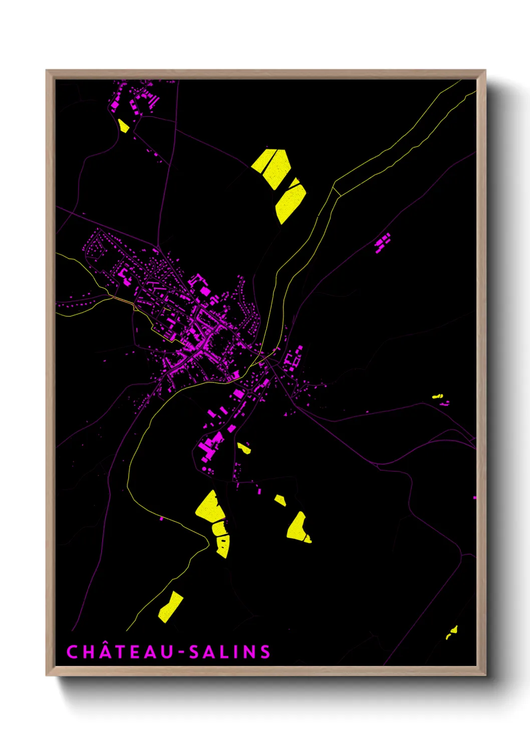 Une affiche de carte sur Château-Salins