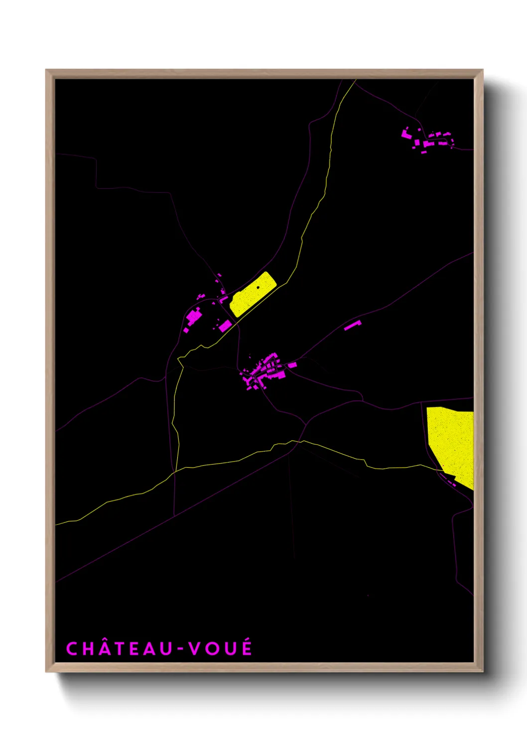 Une affiche de carte sur Château-Voué