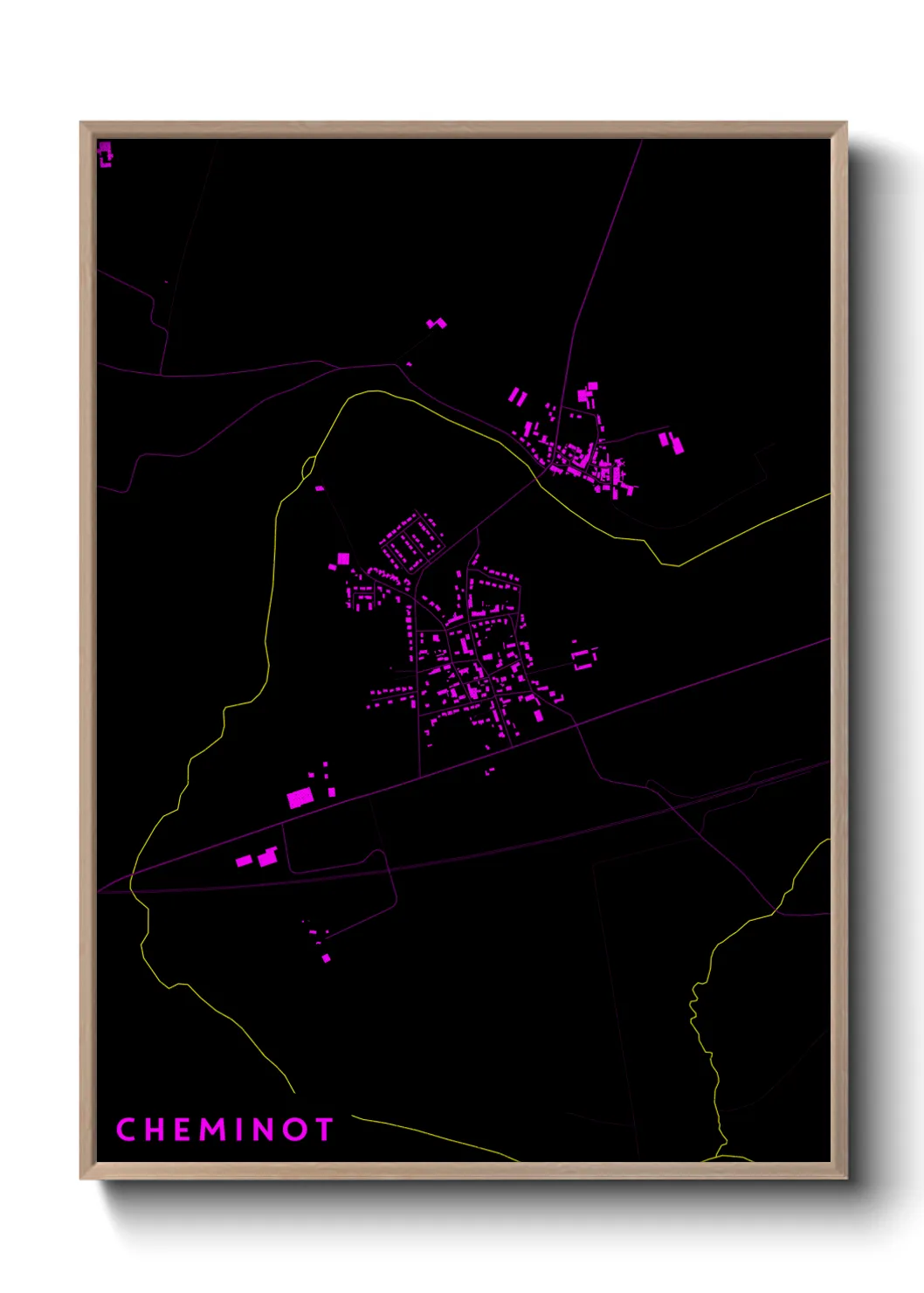 Une affiche de carte sur Cheminot
