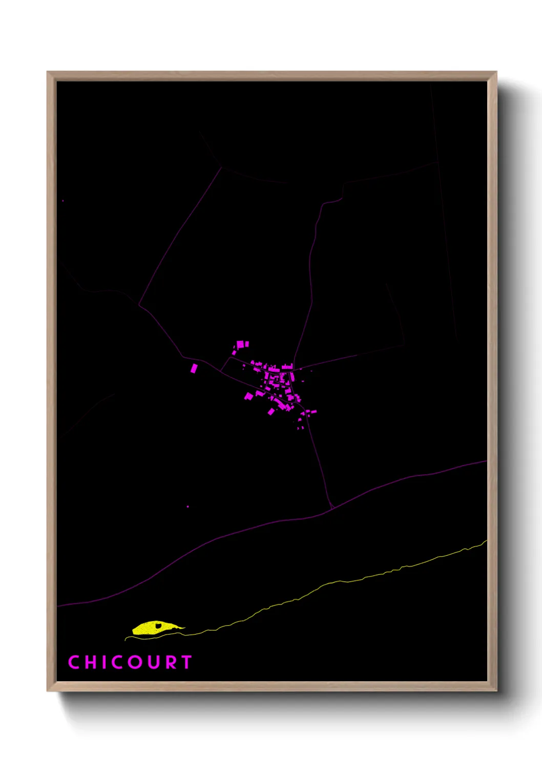 Une affiche de carte sur Chicourt