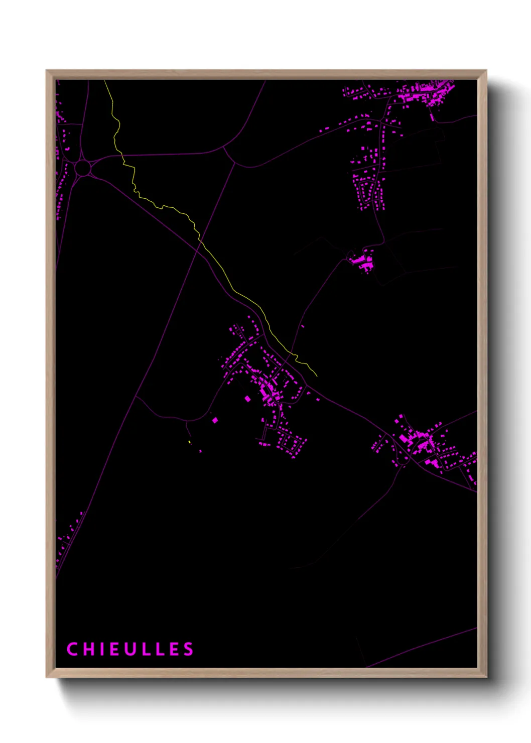Une affiche de carte sur Chieulles