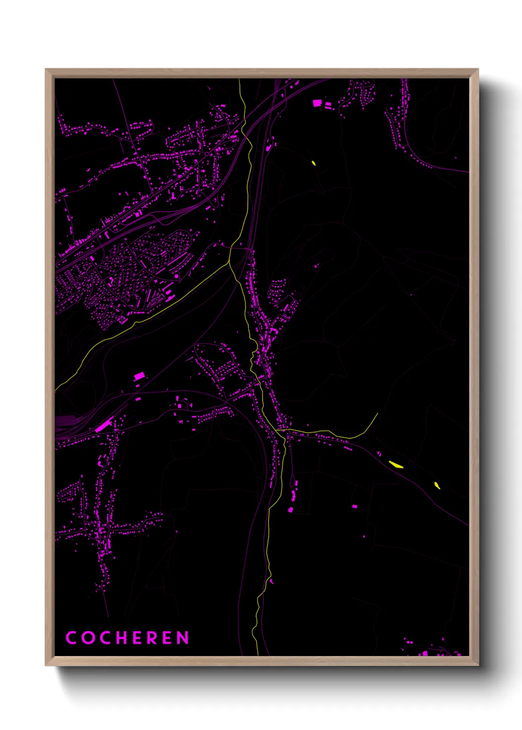 Une affiche de carte sur Cocheren