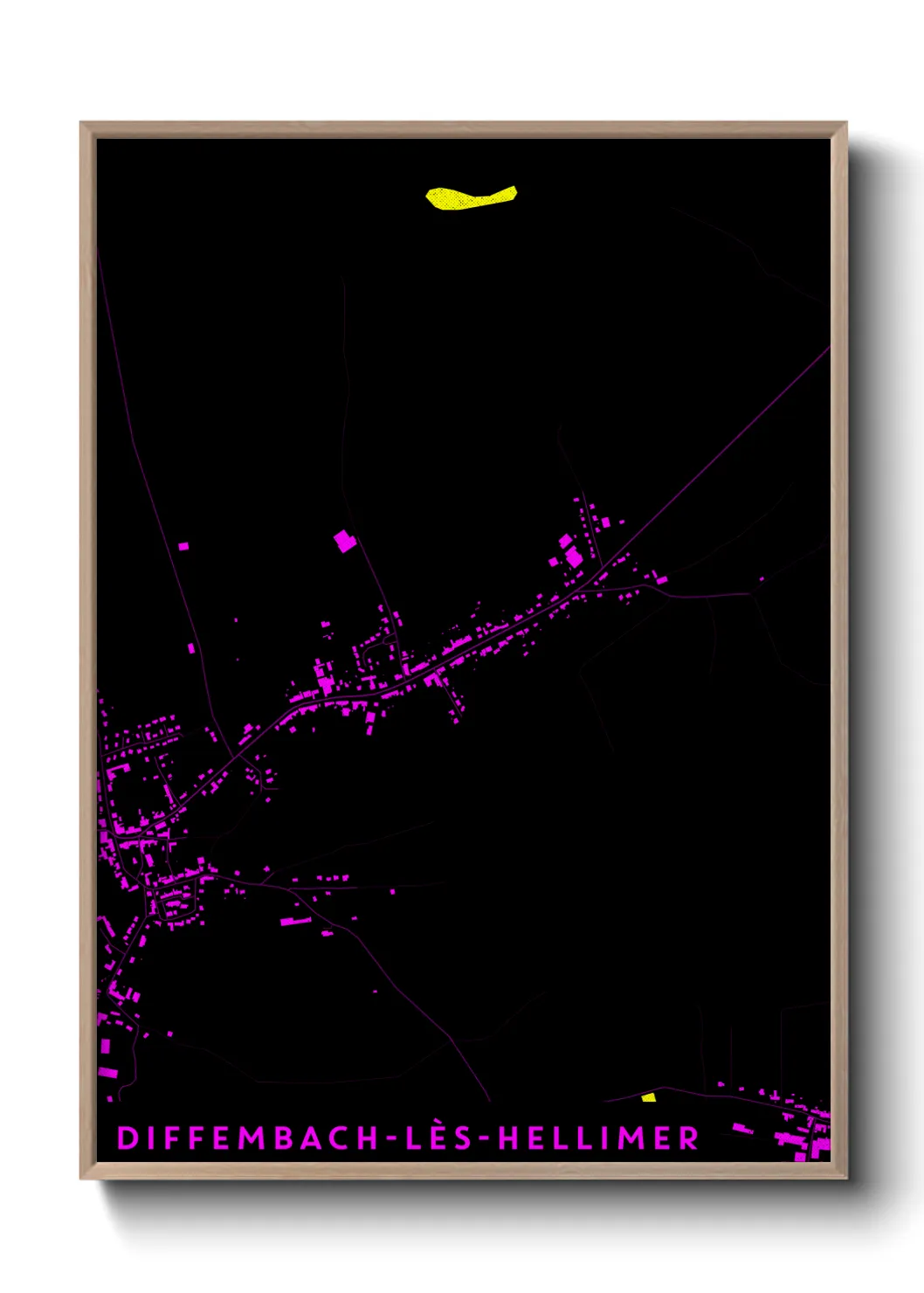 Une affiche de carte sur Diffembach-lès-Hellimer