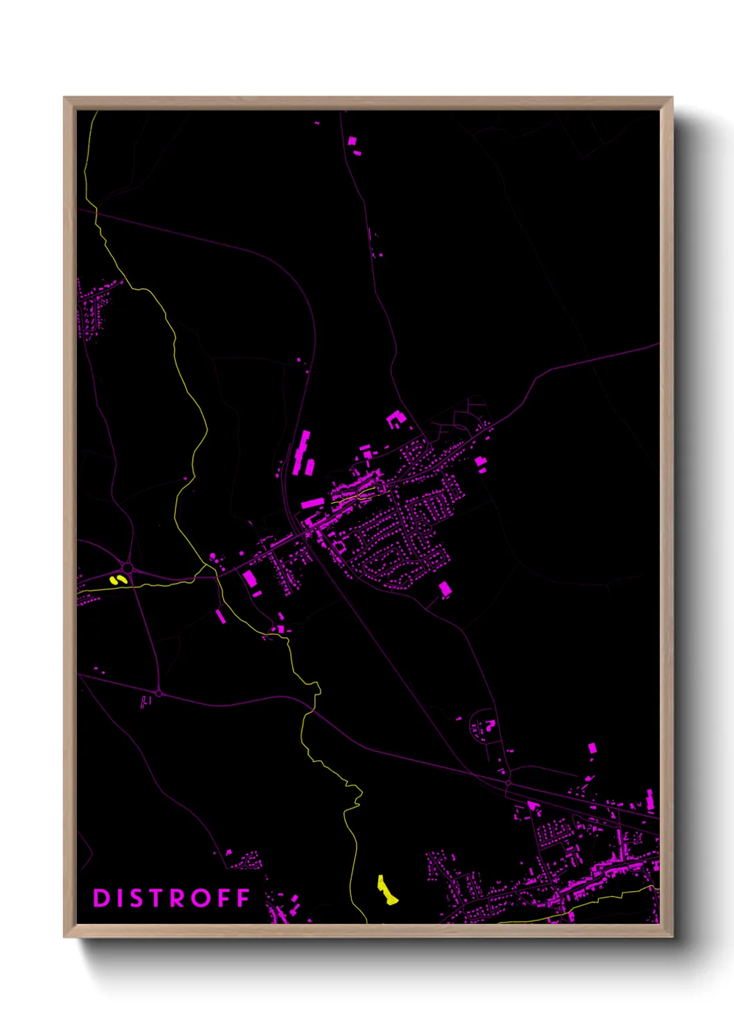 Une affiche de carte sur Distroff
