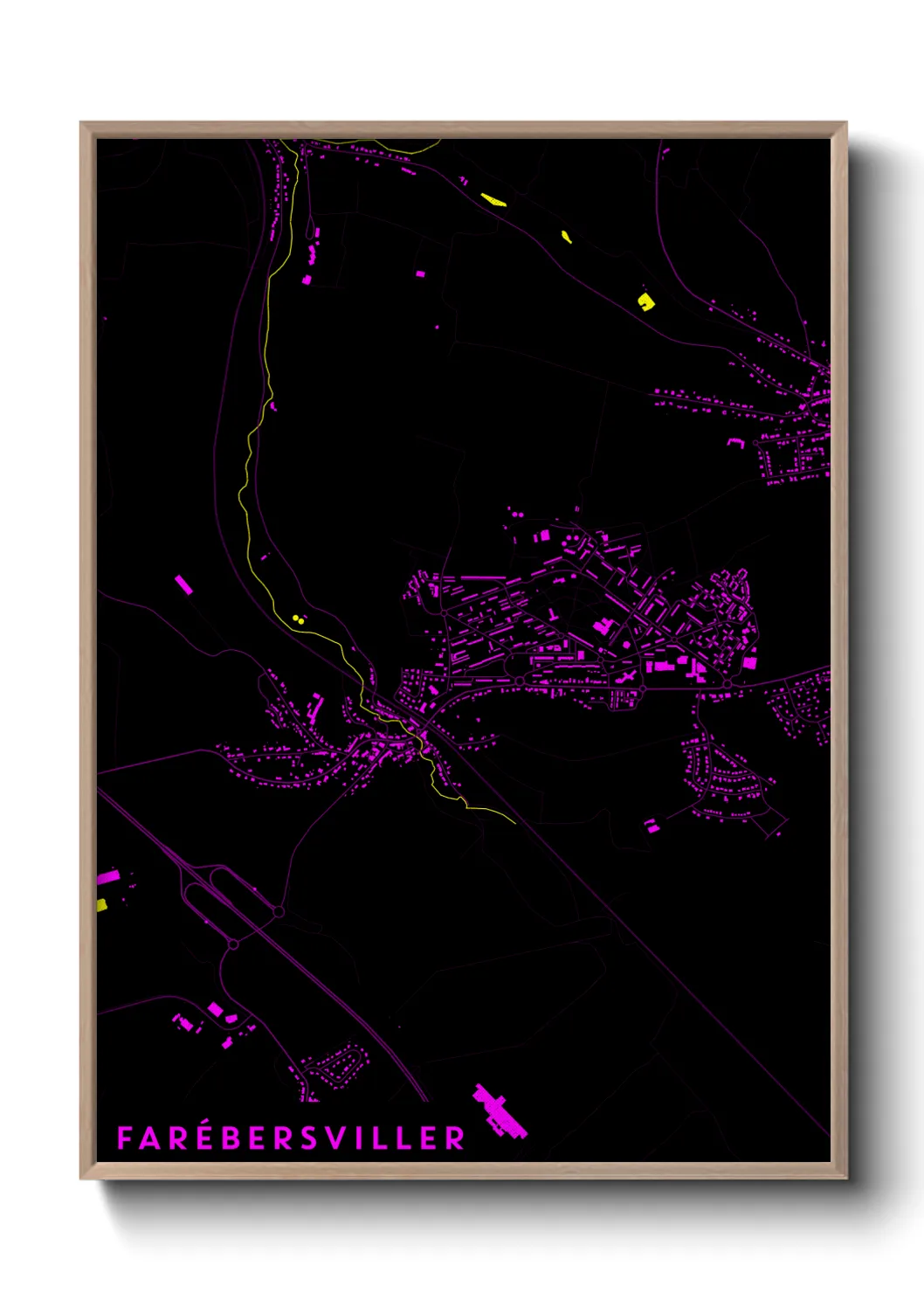 Une affiche de carte sur Farébersviller