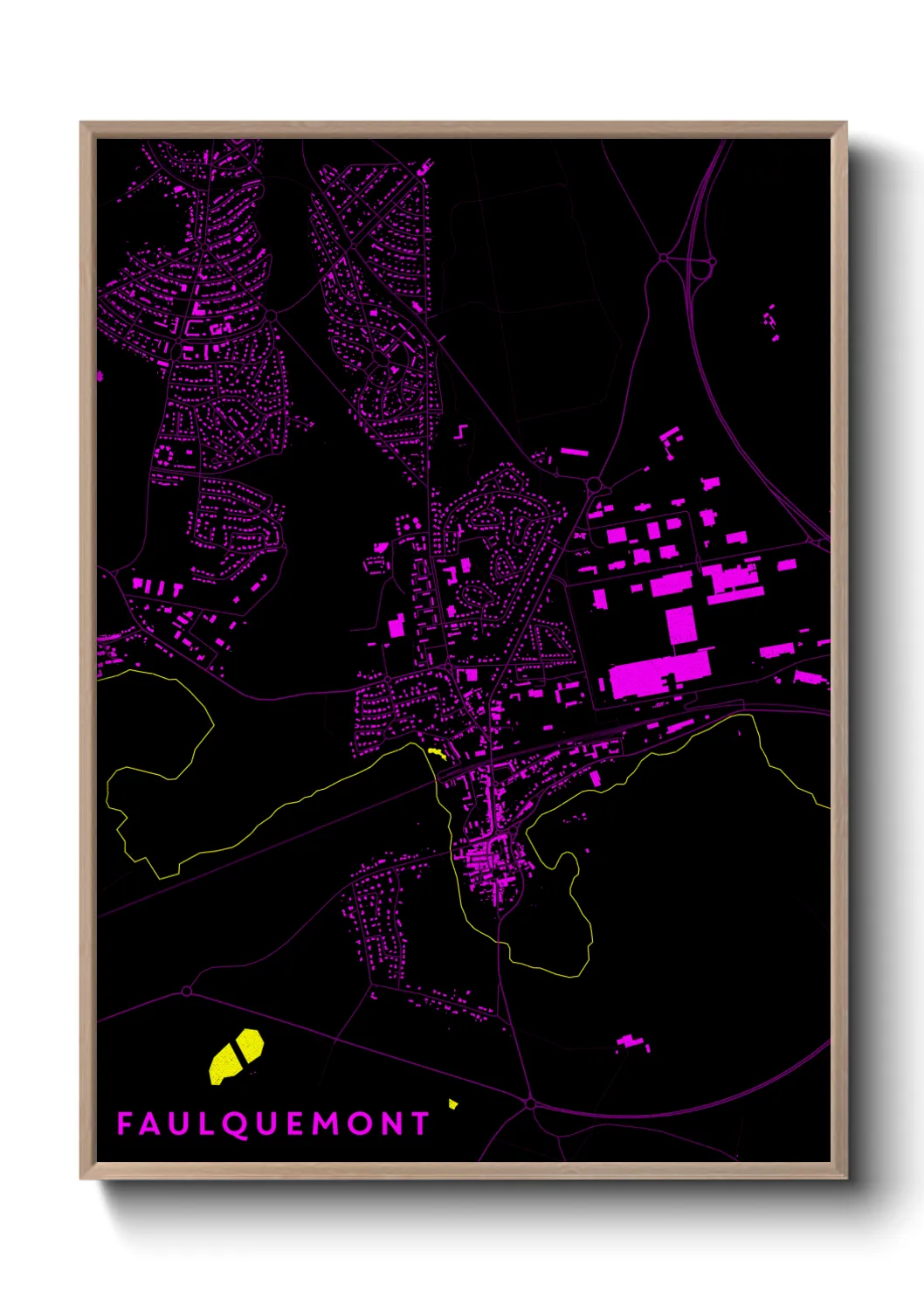 Une affiche de carte sur Faulquemont